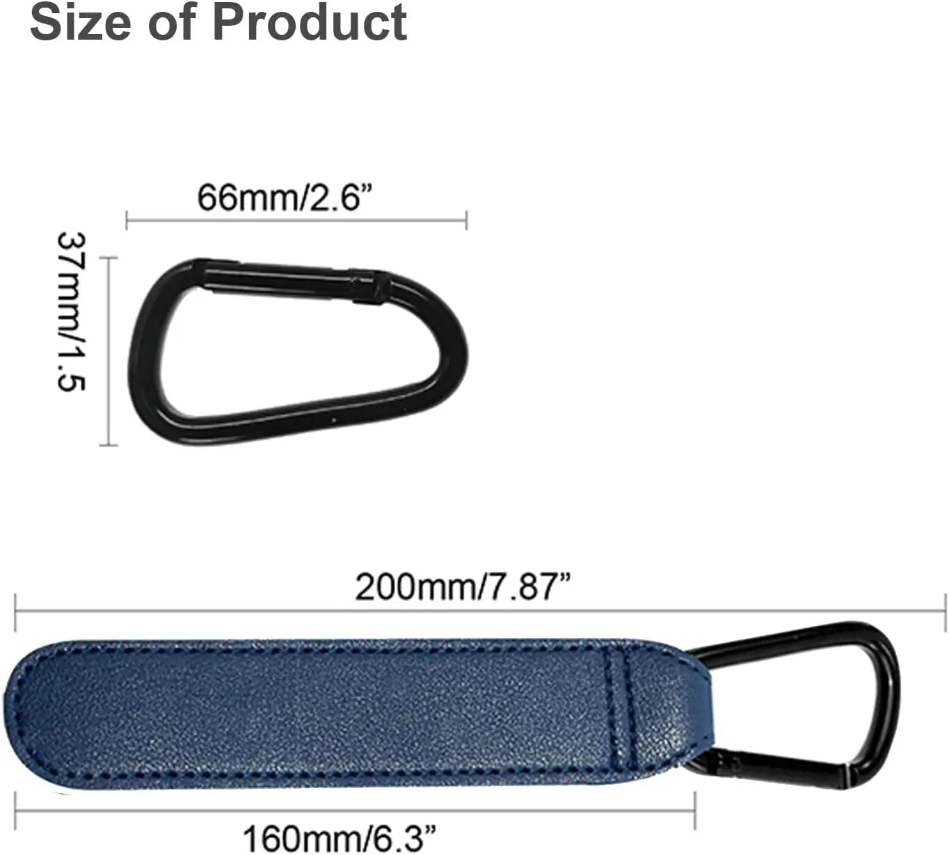Baby Stroller Hooks, 2 PCS Leather Heavy Duty Mommy Hook with Adjustable Strap for Hanging Diaper Bag, Stroller Organizer, Groceries on Buggy Pushchair (Black) Wholesale Hub