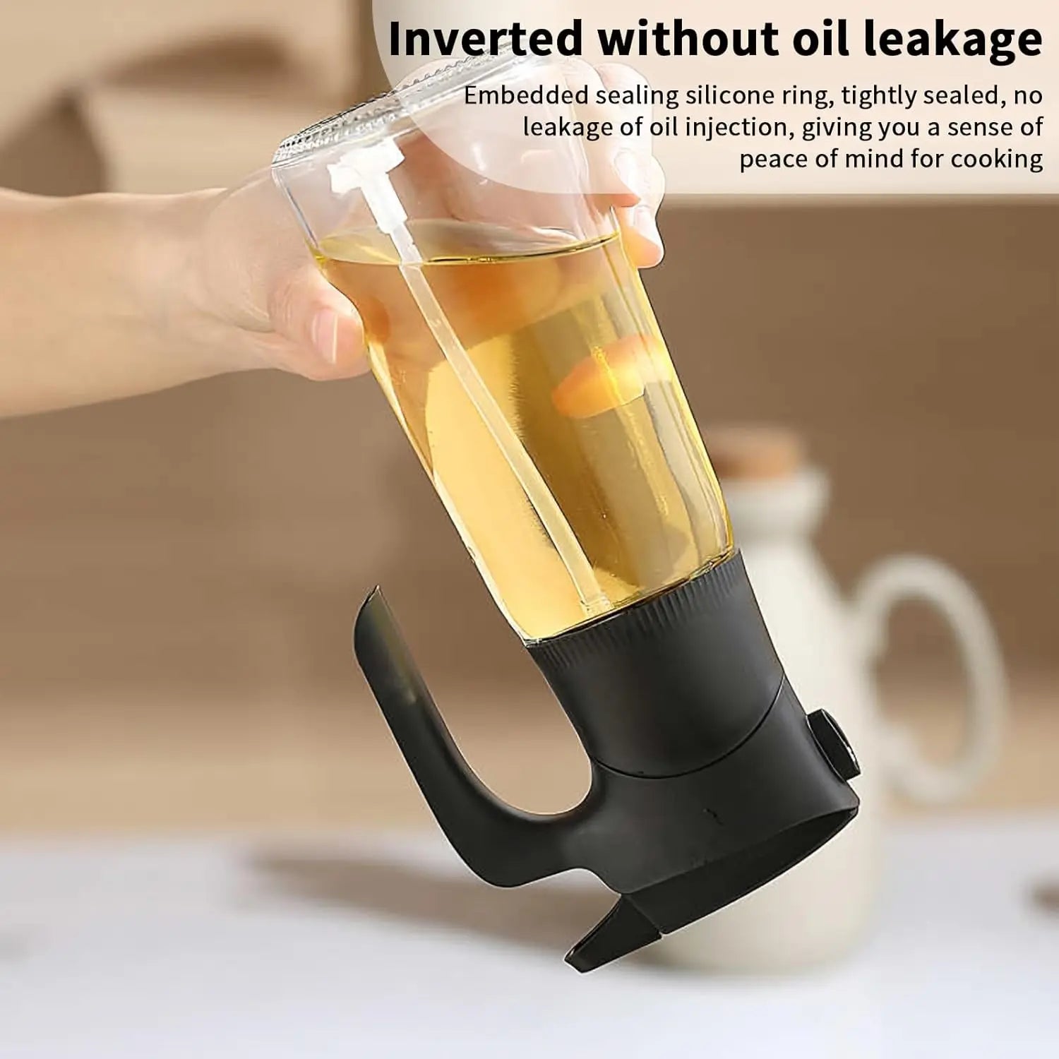 2 Pcs Oil Sprayer for Cooking, 300 ml Olive Oil Dispenser, Glass Oil Spray Bottle with Scale for Kitchen, Salad, Barbecue, Baking (Black & White) Wholesale Hub