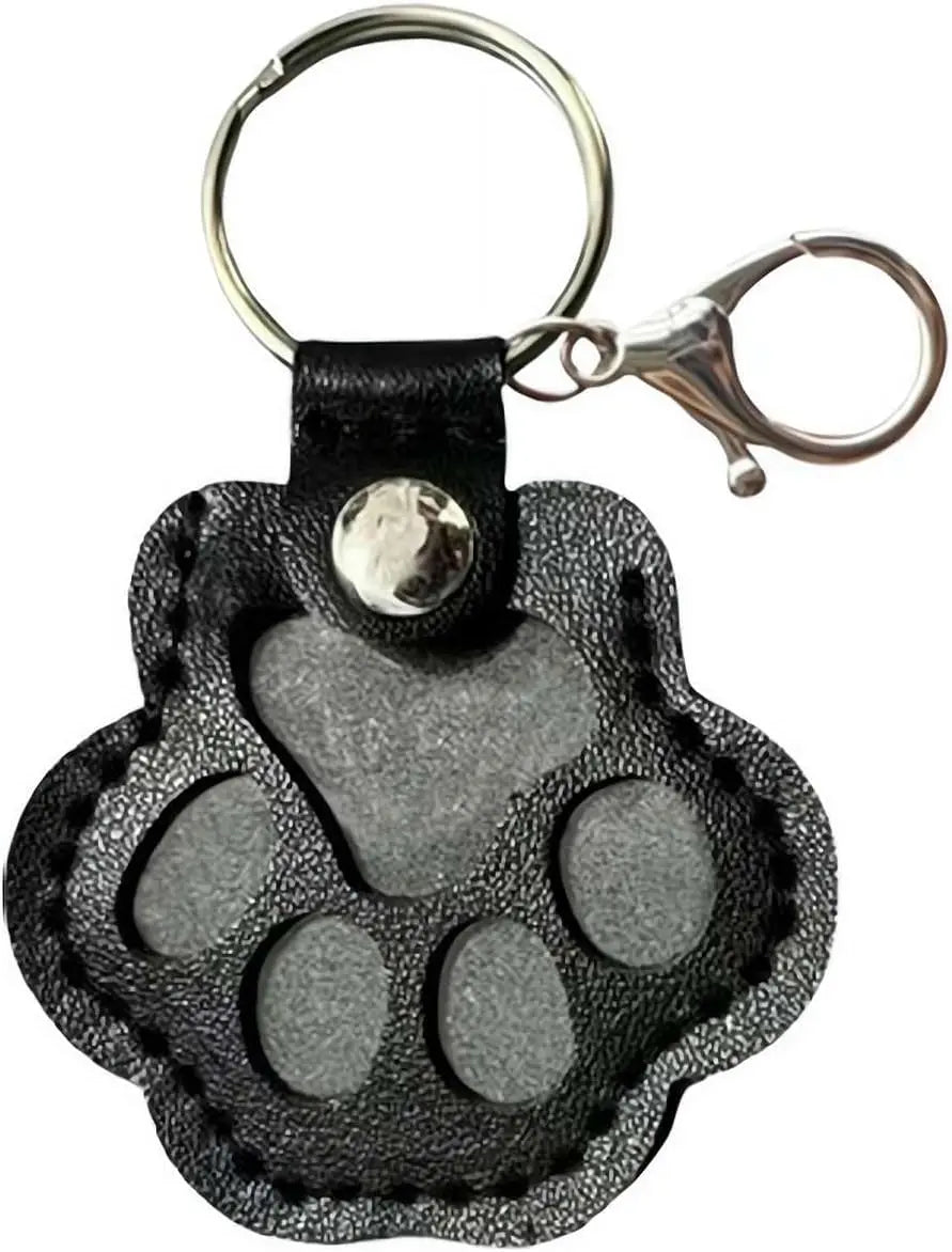 Pet Hair Keepsake Box for Dog, Pets Hair Storage Pouch Fur Memorial Keyring for Pet Commemorative,Dog Cat Paw Shape Leather Keychain Pendant Wholesale Hub