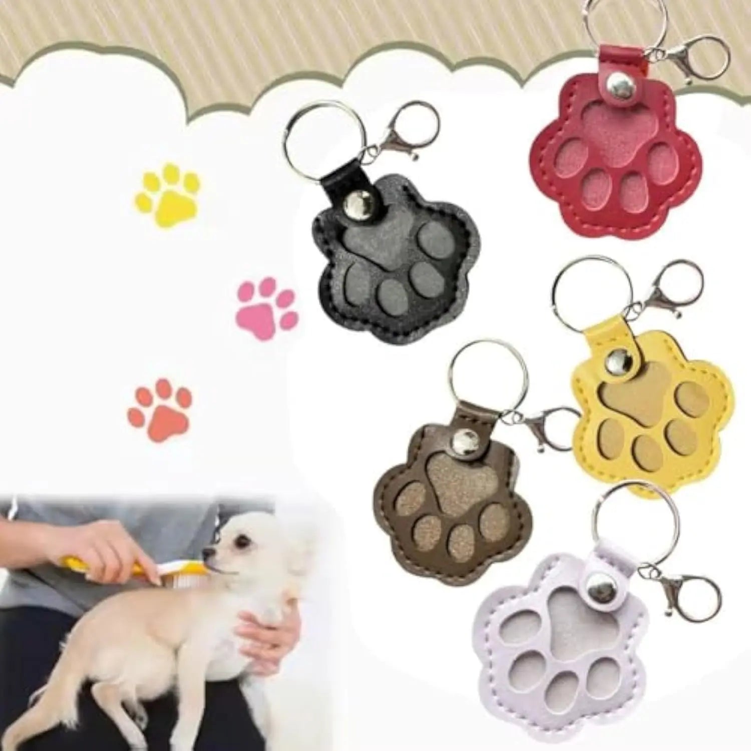 Dog Hair Keepsake Keychain, Dog Fur Storage Keychain, Cat Paw Shaped Keychains,For Bag Purse Paw Charm Key Holder Wholesale Hub