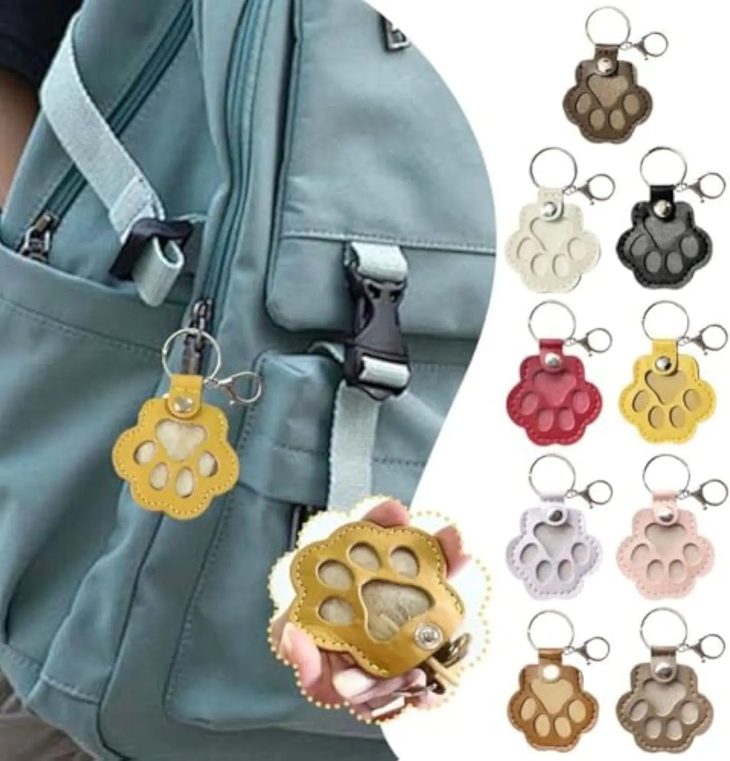 Dog Hair Keepsake Keychain, Dog Fur Storage Keychain, Cat Paw Shaped Keychains,For Bag Purse Paw Charm Key Holder Wholesale Hub