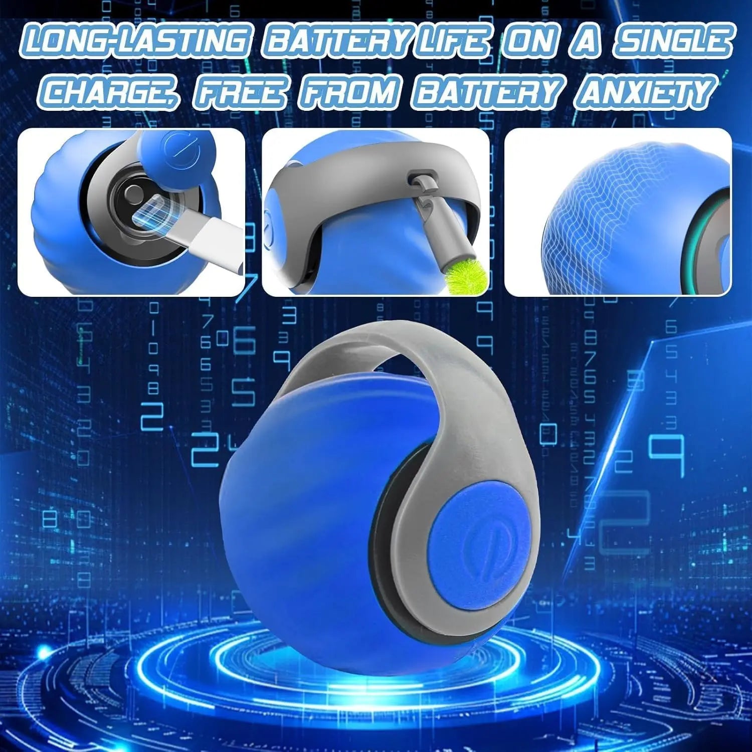 Speedy Ball with Tail Cat Toy, Smart Interactive Toy for Bored Indoor Cats 2 Speeds, Automatic Cat Rolling Ball 2.0 Enrichment Toys, USB Rechargeable Cat Ball,Motion Activated (Blue) Wholesale Hub