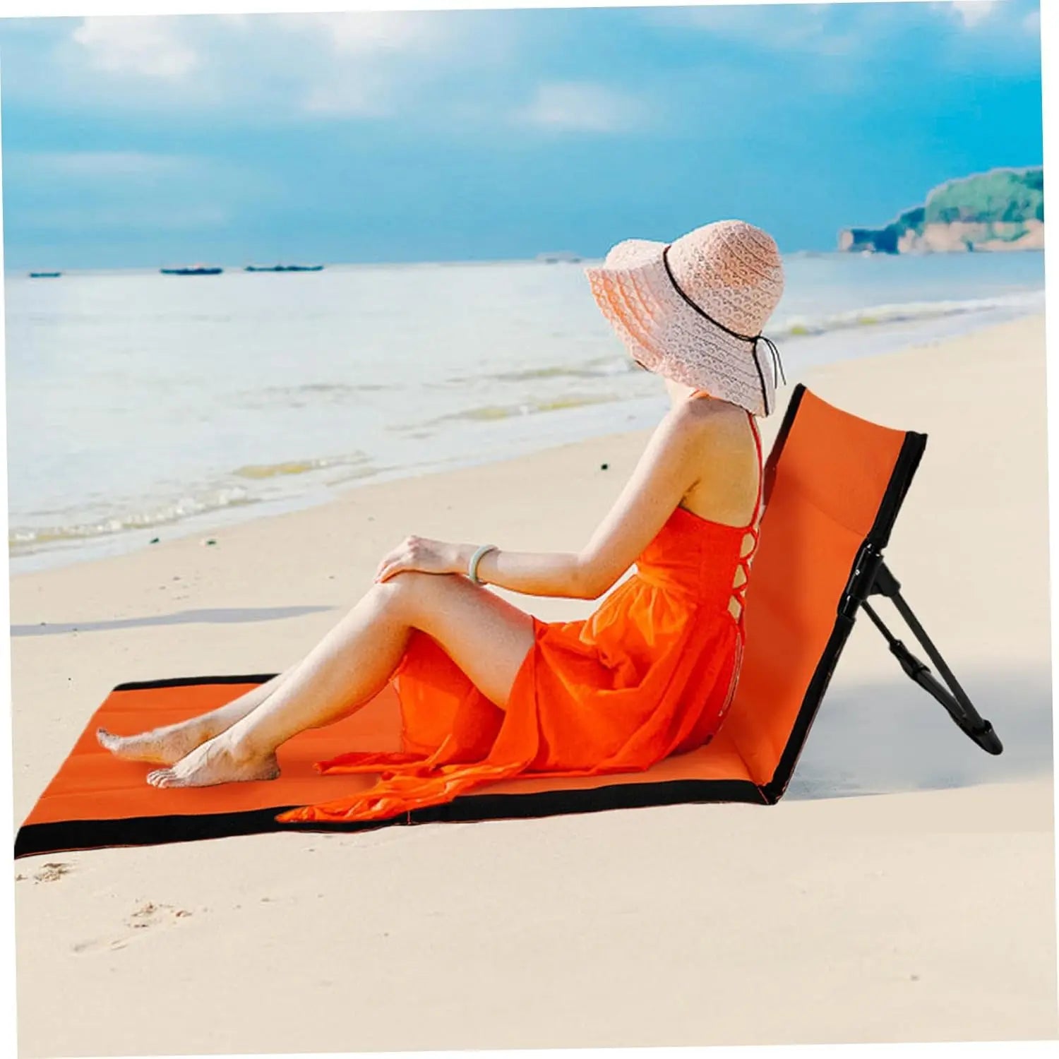 Reclining Beach Mat 15x43.3x15.8/15x26.8x15.8'' Oxford Cloth Waterproof Foldable Beach Lounge Chair Lightweight & Portable Lounger for Adults Holidays Camping Park Wholesale Hub