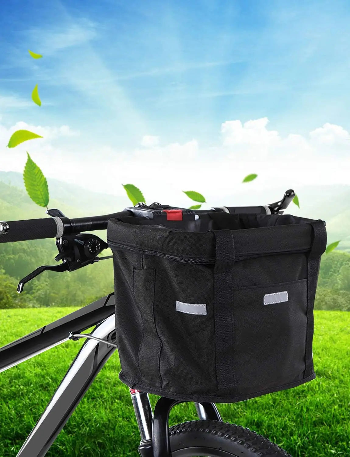 Waterproof Removable Bicycle Front Basket with Aluminum Frame, Pet Carrier & Multi-Purpose Handlebar Bag for Shopping & Outdoor Use Wholesale Hub