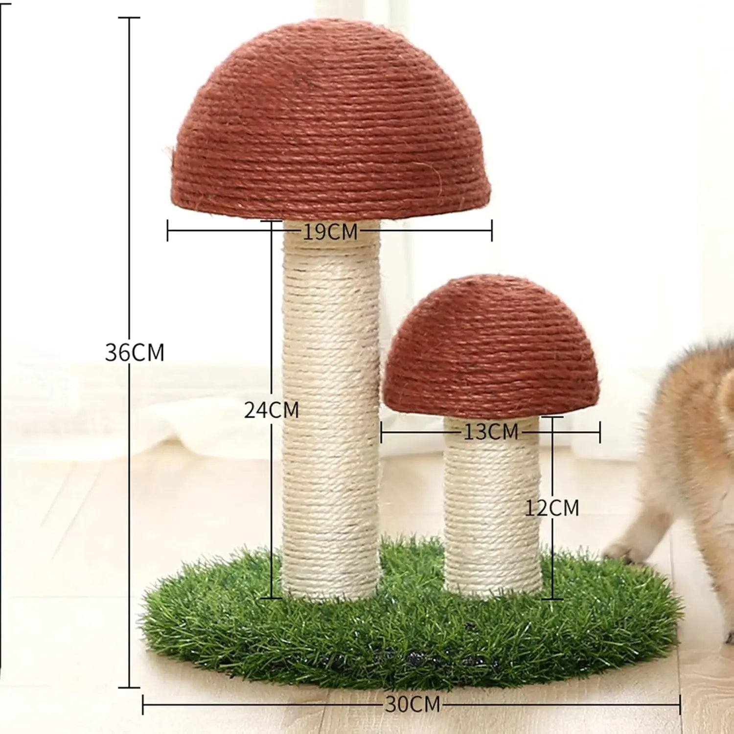 Mushroom Cat Scratching Post with Natural Sisal, Simulation Lawn Cat Climbing Shelf, Multifunctional Cat Toys Scratching Board for Play and Rest, Cat Furniture Protector Wholesale Hub