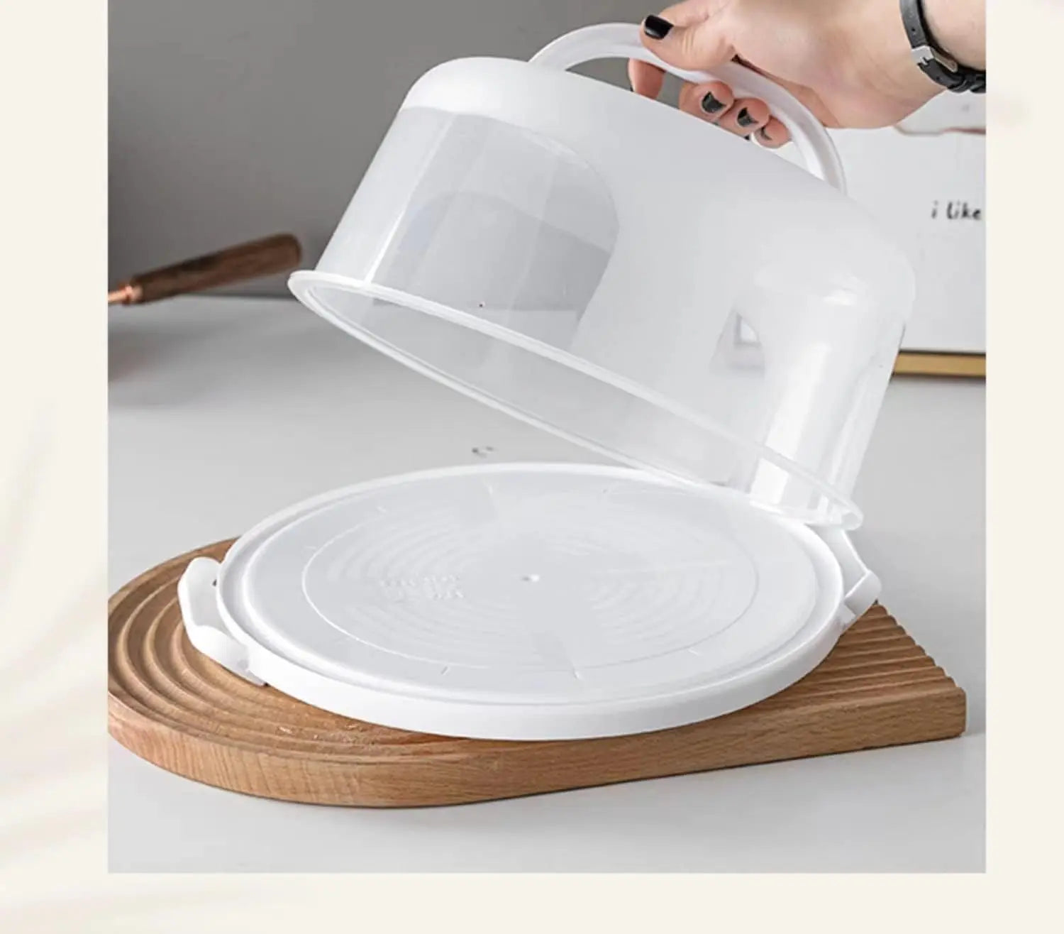 Large 10 Inch Cake Carrier Keeper Stand with Handles and Lids Container for Transport Cake Holder Tray with Cover Round Cupcake Storage Kitchen Cooking Box Wholesale Hub