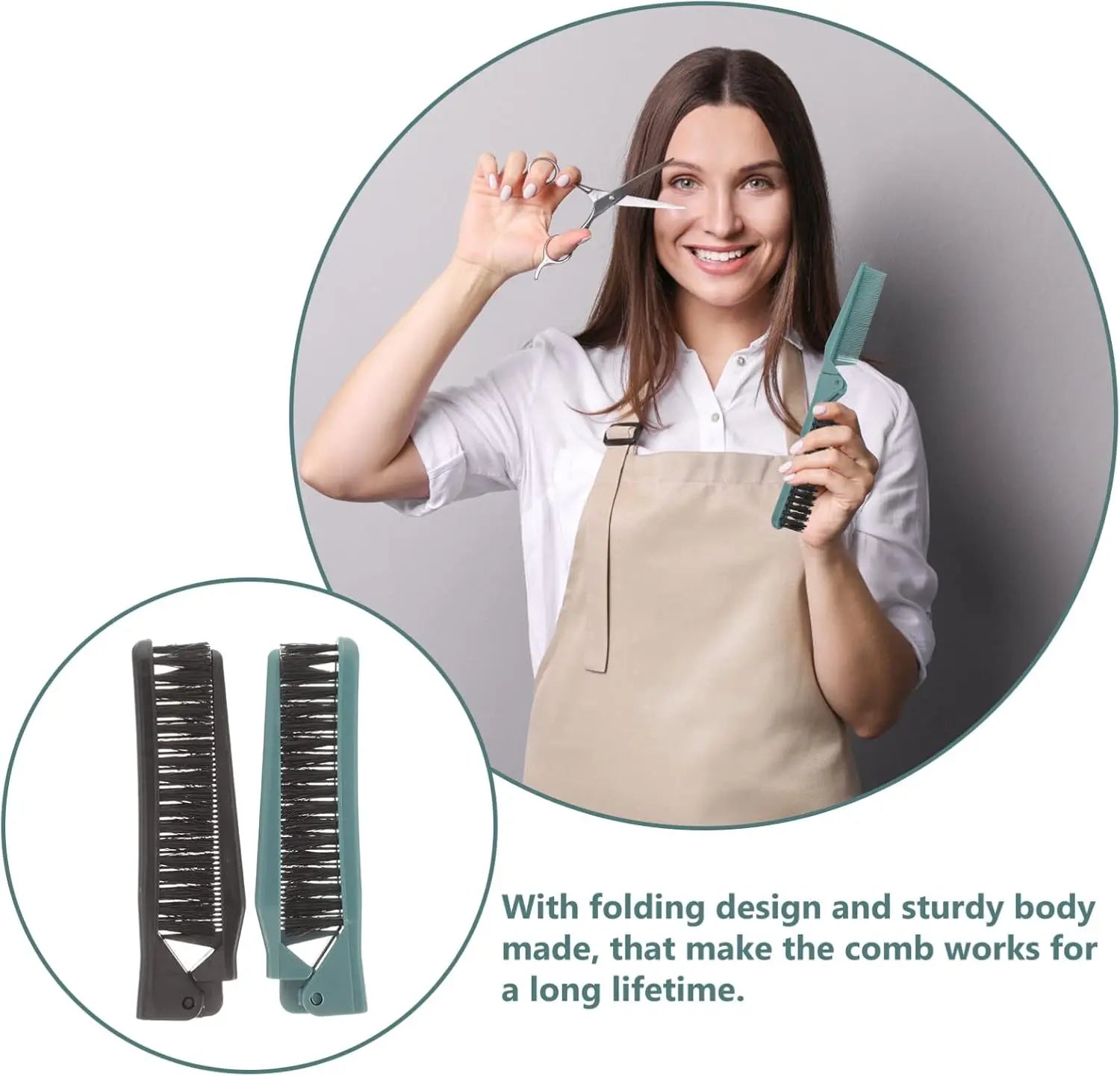 2Pcs Small Double Folding Hair Brush: Hair Styling Salon Brush Comb Folding Comb Double Use Comb for Curly And Straight Hair Wholesale Hub