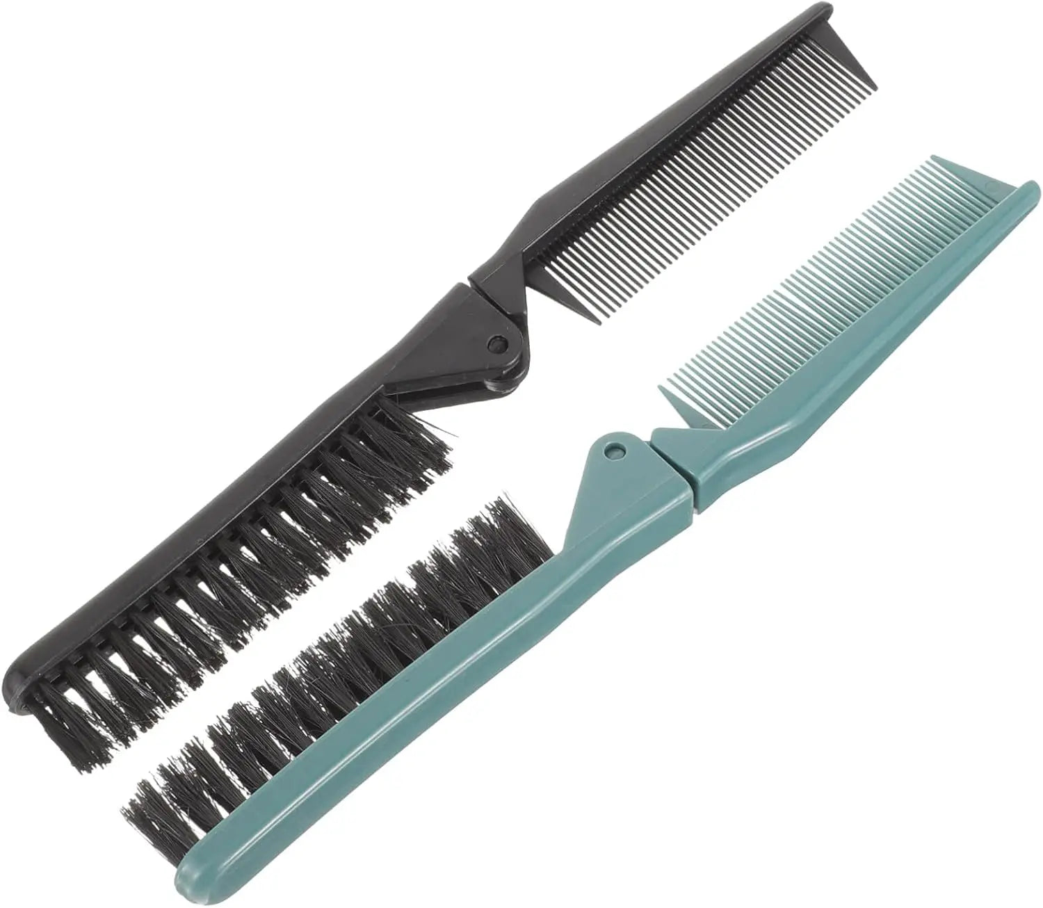 2Pcs Small Double Folding Hair Brush: Hair Styling Salon Brush Comb Folding Comb Double Use Comb for Curly And Straight Hair Wholesale Hub