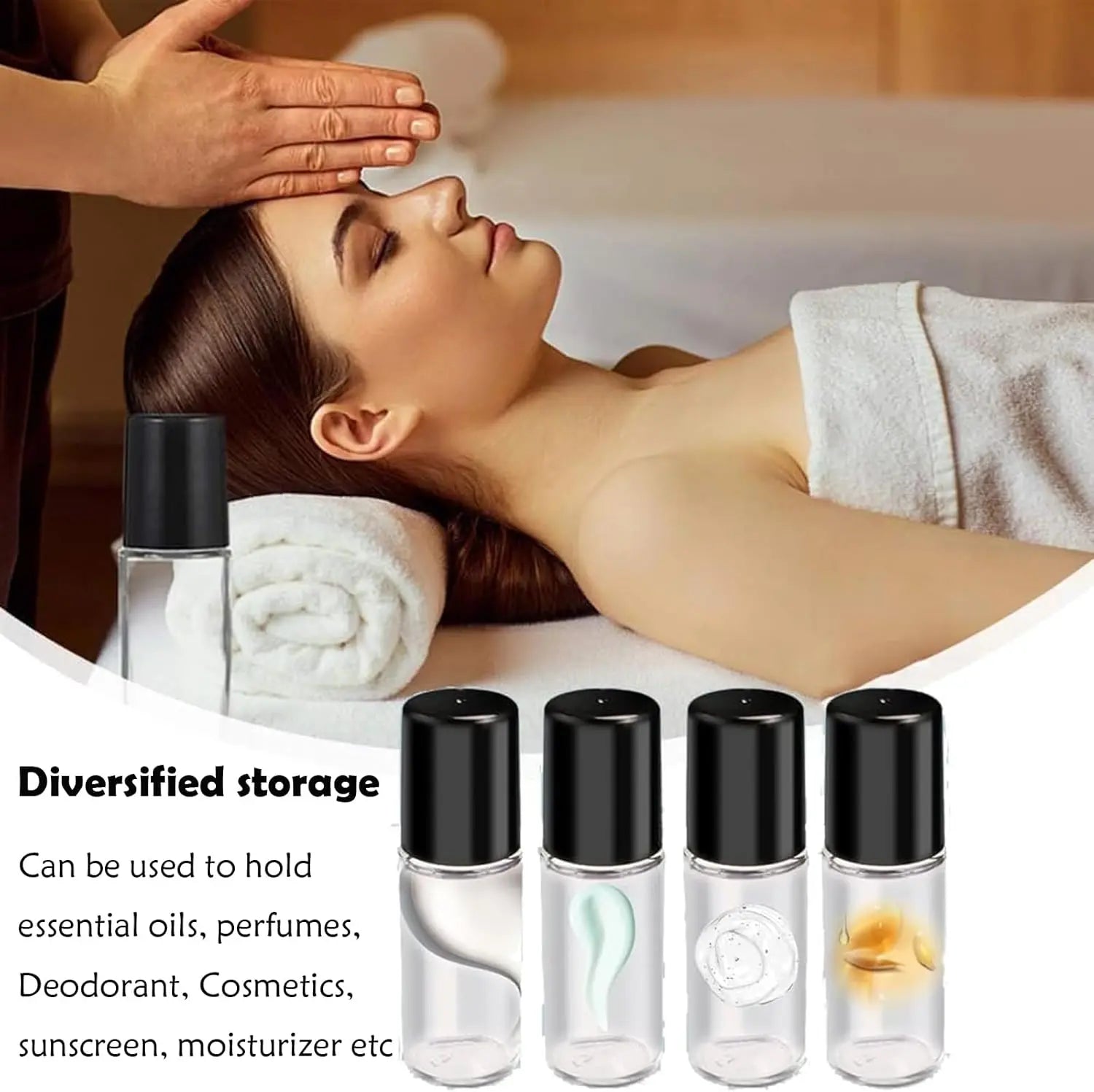 4PCS Essential Oil rolling Bottle, 30ml Portable Transparent Empty Glass Essential Oil Rolling Bottle,Refillable Cosmetic Perfume Rolling Bottle,For Fragrance Essential Oil Wholesale Hub