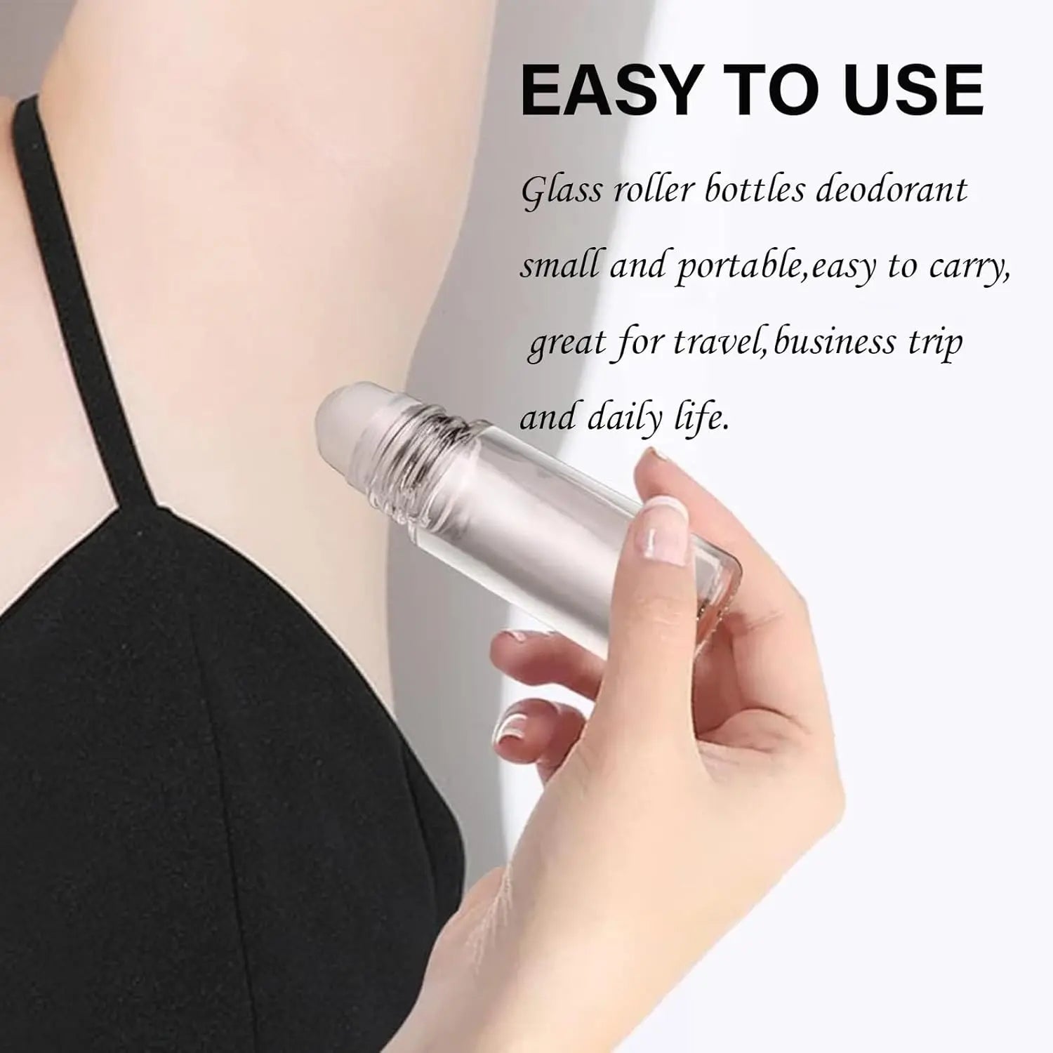 4PCS Essential Oil rolling Bottle, 30ml Portable Transparent Empty Glass Essential Oil Rolling Bottle,Refillable Cosmetic Perfume Rolling Bottle,For Fragrance Essential Oil Wholesale Hub