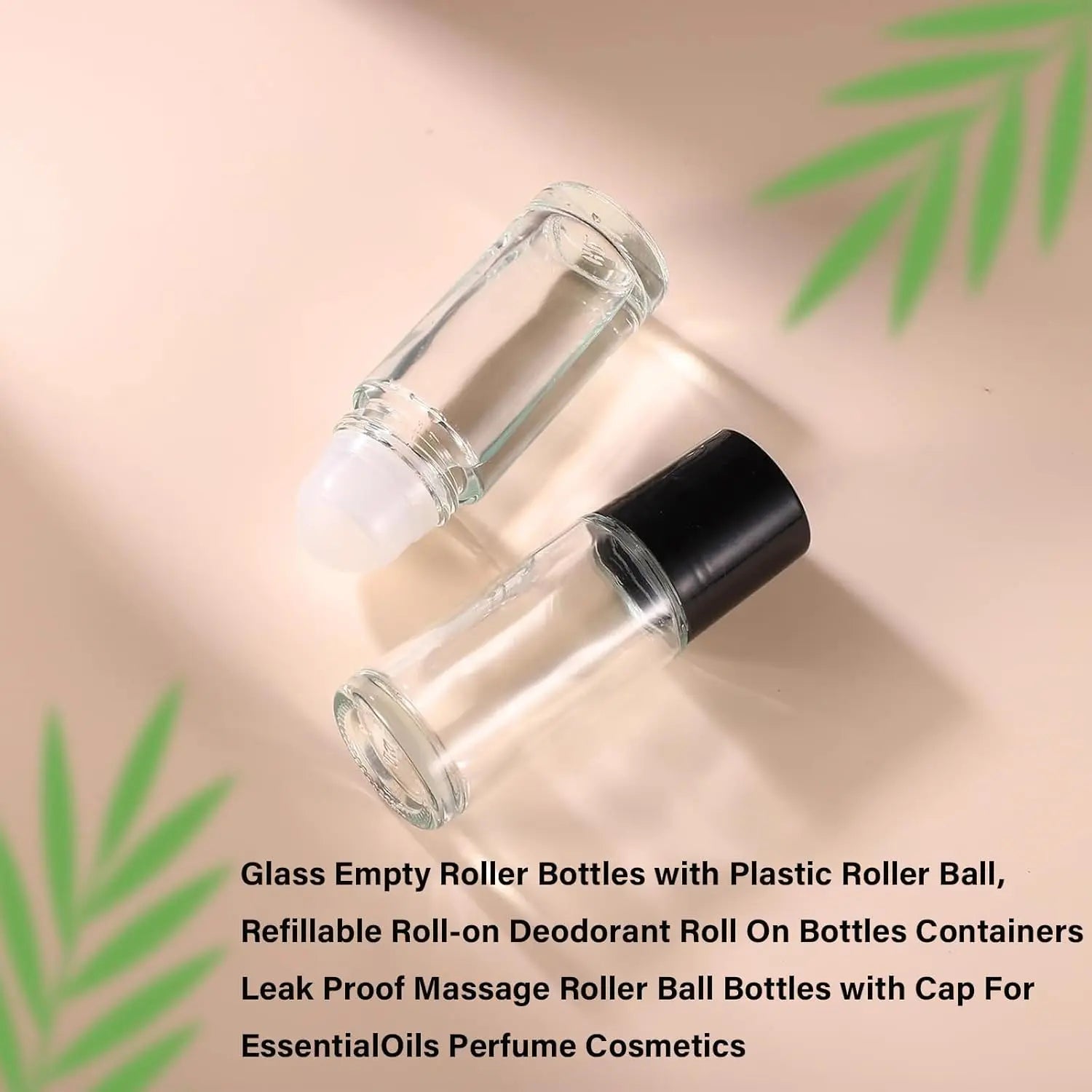 4PCS Essential Oil rolling Bottle, 30ml Portable Transparent Empty Glass Essential Oil Rolling Bottle,Refillable Cosmetic Perfume Rolling Bottle,For Fragrance Essential Oil Wholesale Hub