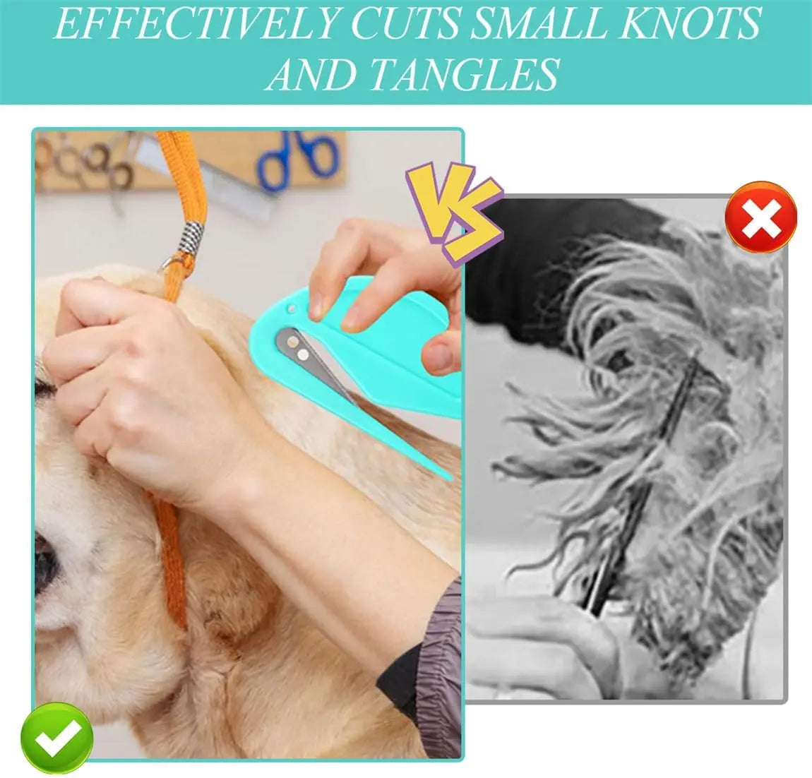Knotting Comb 6Pcs Pet Hair Remover Knot Combs Letter Opener Mail Envelope Wrapping Paper Cutter with Safe Plastic Handle for Cats Dogs Letters Wholesale Hub