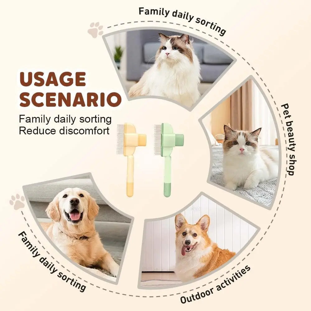 Avatore Zenbrush - Removes Fur & Relieves Pain, Zen Brush for Cats, Zenbrush Cat Comb, Self-Cleaning Cat Brush with Release Button, Cat Grooming Flea Brush for Short & Long Cat (orange,2pcs) Wholesale Hub