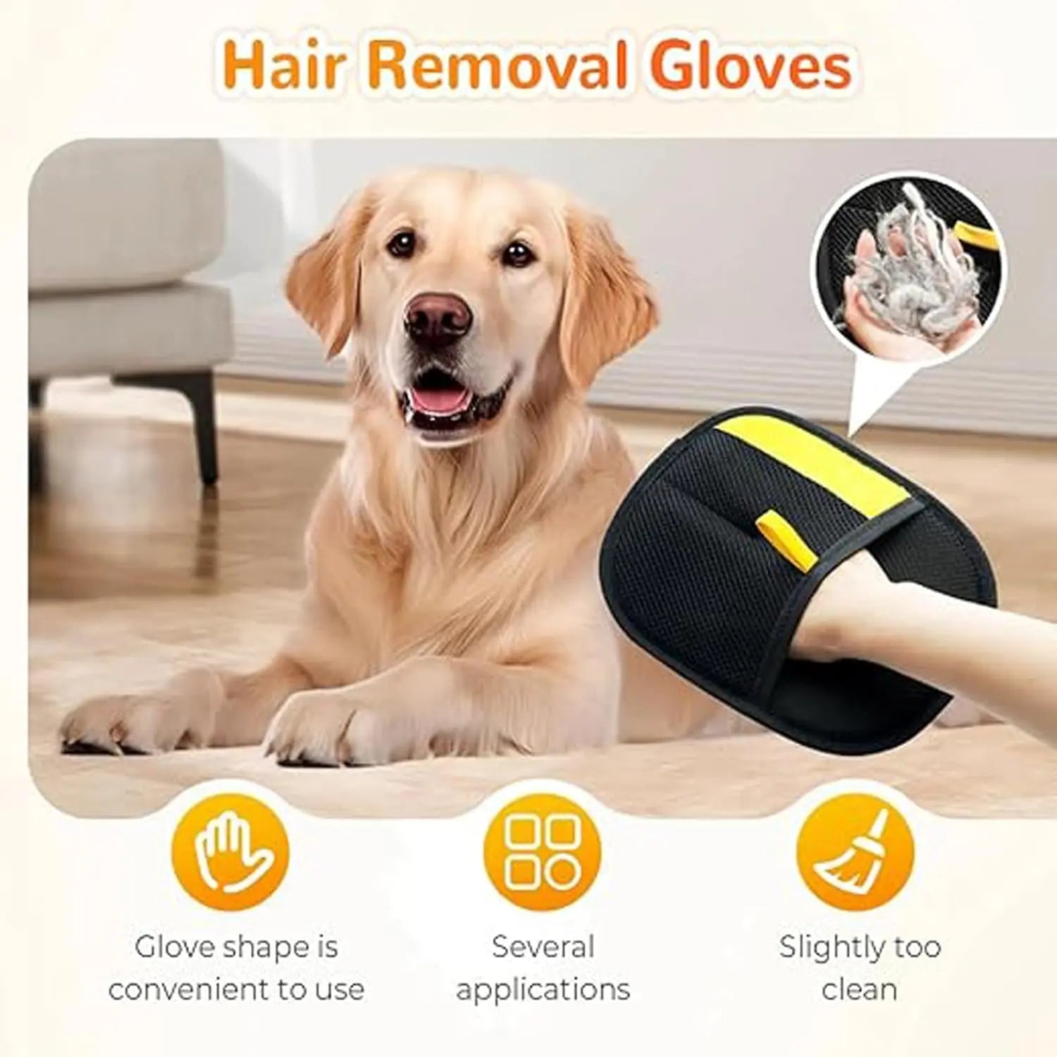 Yomi Pet Hair Remover Glove, Reusable Electrostatic Pet Hair Removal Gloves, For Couch, Furniture, Carpet, Car Seat, Upgraded Animal Fur Removal Tool (1PC) Wholesale Hub