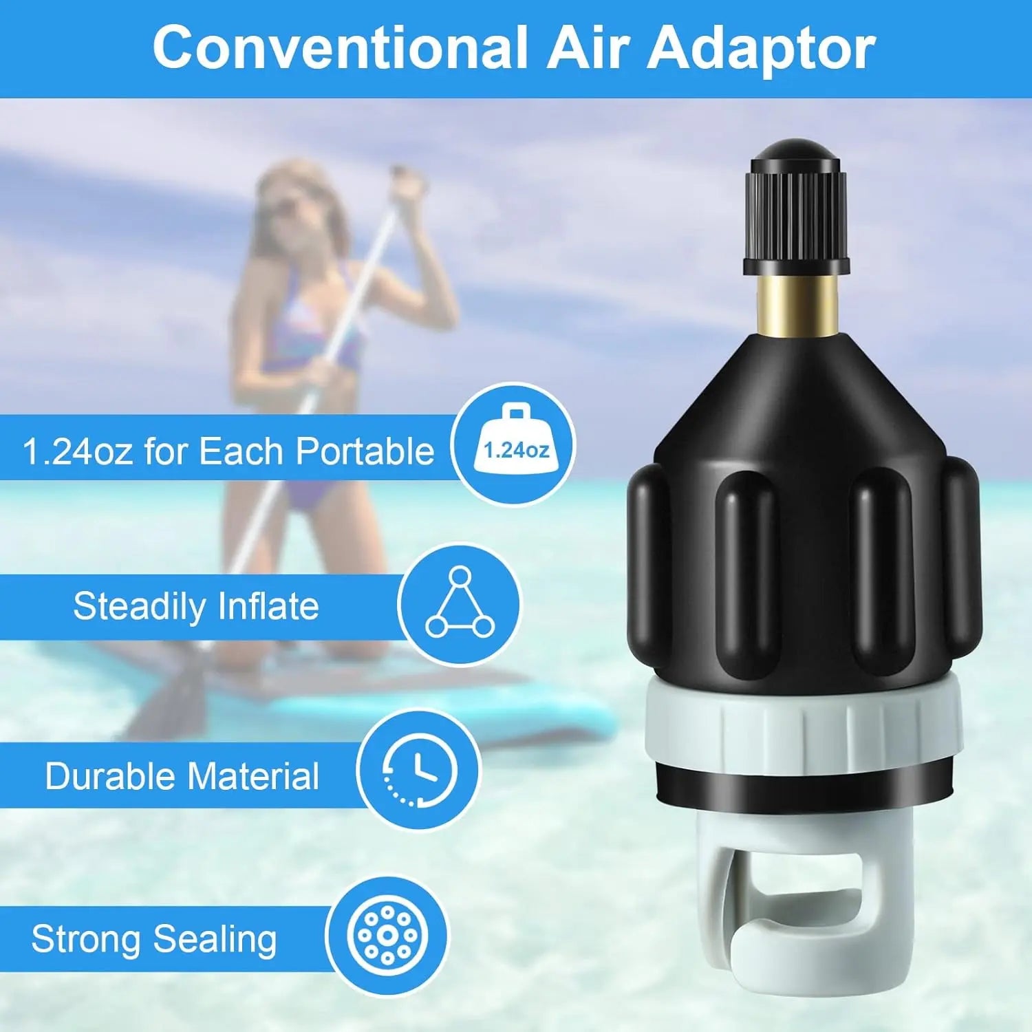 2Pcs Inflatable Boat SUP Pump Adapter, Premium Conventional Air Adapter, Sturdy SUP Air Adapter,Quickly Inflation and Strong Sealing SUP Pump Adapter, for Inflatable Boat, Paddleboard and Kayak. Wholesale Hub