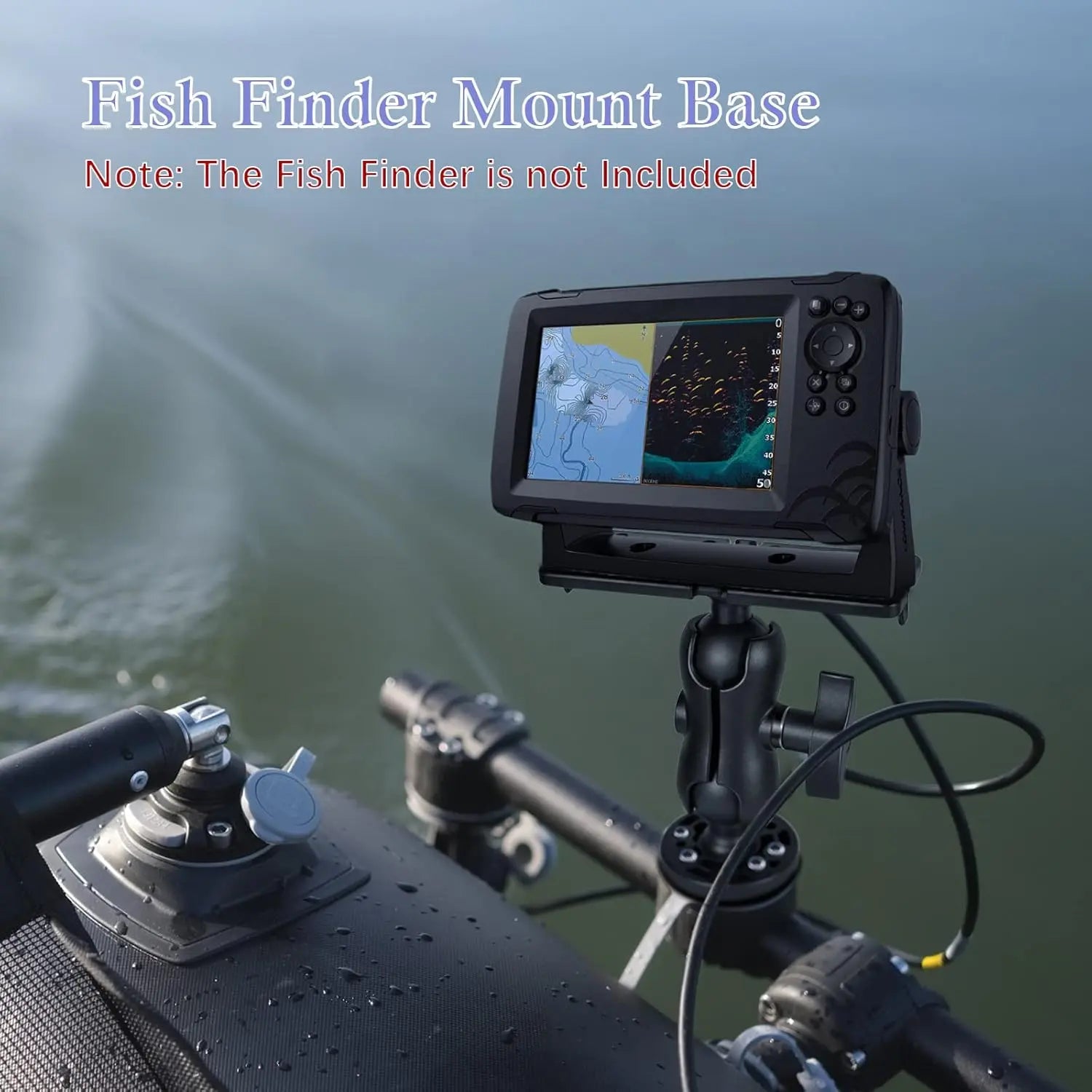 Fish Finder Mount Base, Universal 360° Rotation Ball-Mount Bracket, Nylon & Stainless Steel Electronic Holder for Marine Boat Kayak Pontoon Canoe Helix Garmin, 4*Srews, 4*Nuts Wholesale Hub
