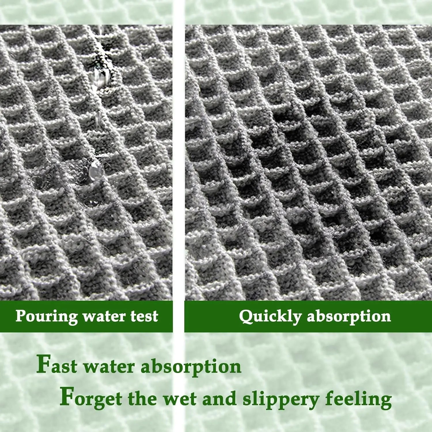 Grey Waffle Bath Mat,Super Absorbent Non Slip Bathroom Rug,Gray 18x30inch,Machine Washable Ultra Soft Floor Mats Wholesale Hub