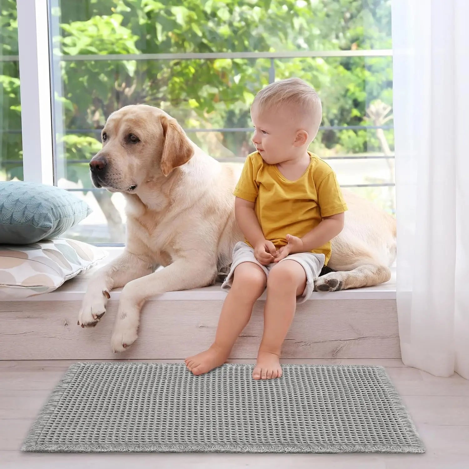 Grey Waffle Bath Mat,Super Absorbent Non Slip Bathroom Rug,Gray 18x30inch,Machine Washable Ultra Soft Floor Mats Wholesale Hub