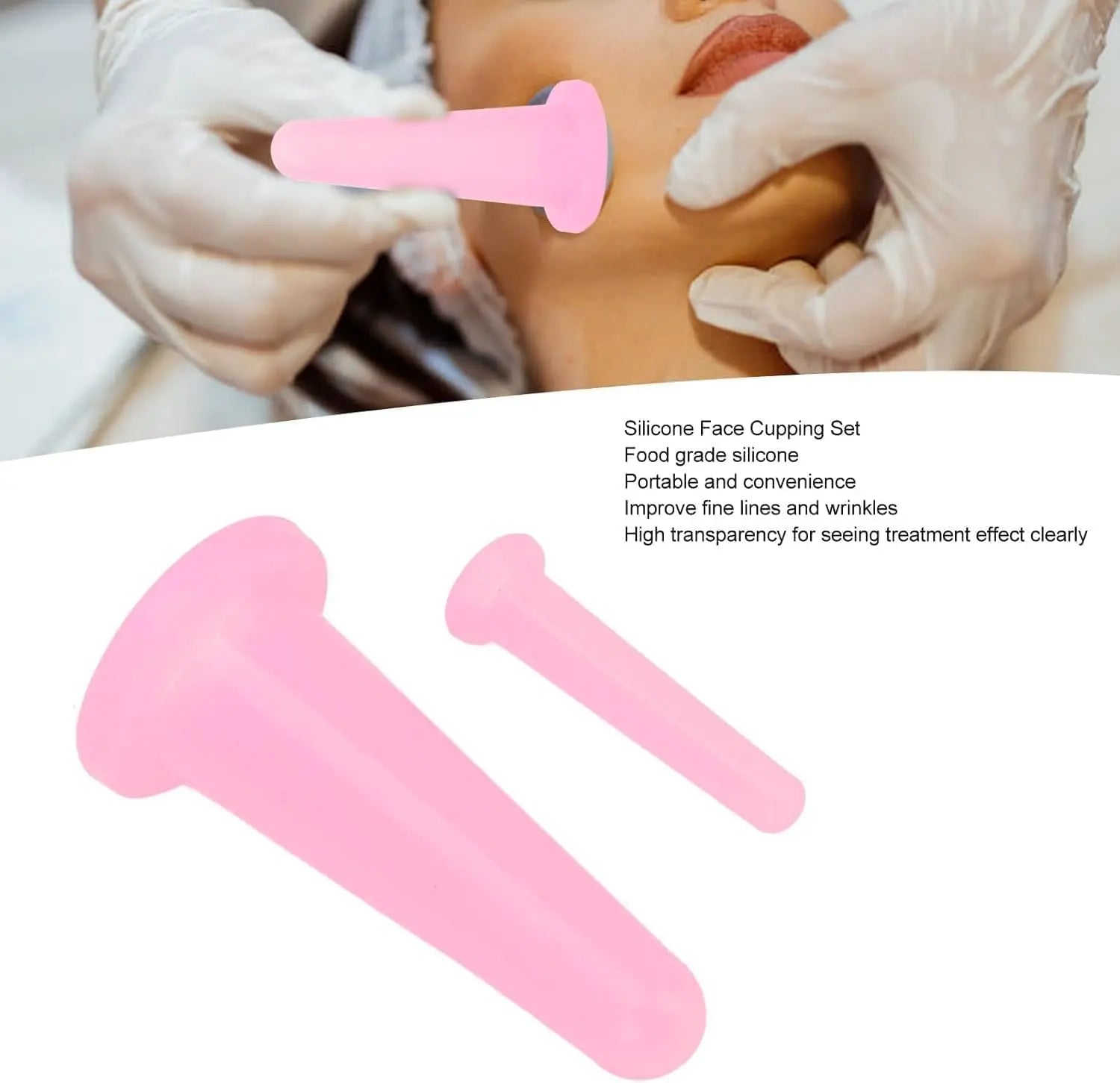 4PCS Facial Cupping Set for Face, Pink Massage Cupping Set Silicone Mini Facial Cups Face Helper Skin Care Neck Back Eyes Massaging Cup Wholesale Hub