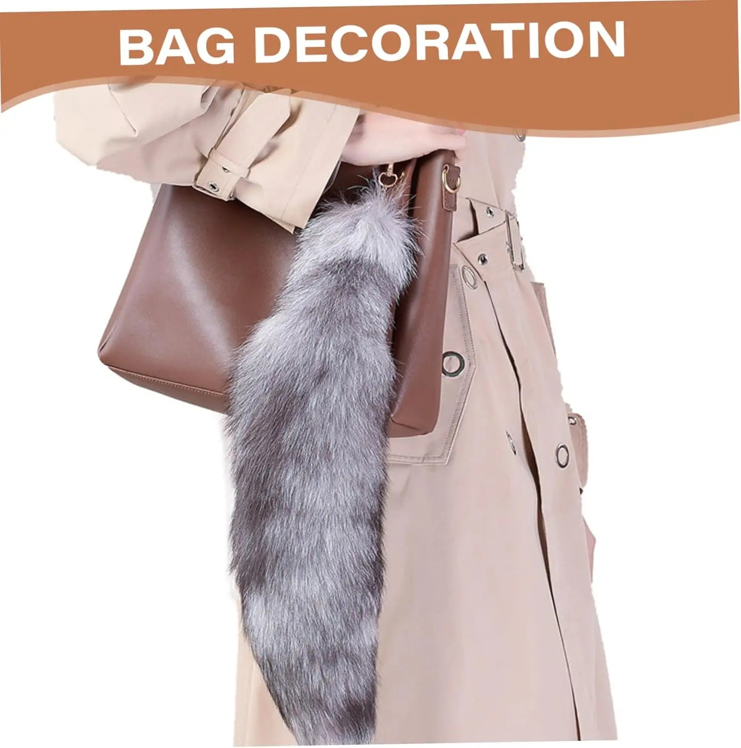3 Pcs Therian Tail, 15.8 Inch Long Therian Fox Tail with Clasp, Halloween Soft Fluffy Fox Tail Keychain, Hanging Fox Tails for Women Adult Handbag Backpack Wholesale Hub