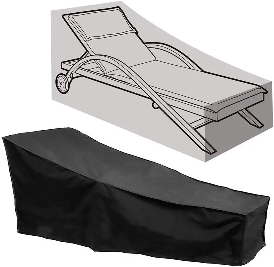 Sun Lounger Cover Waterproof Patio Chaise Lounge Chairs Cover Sunbed Recliner Protective Cover Outdoor Garden Furniture Cover 208 x 76 x 41/79cm Wholesale Hub