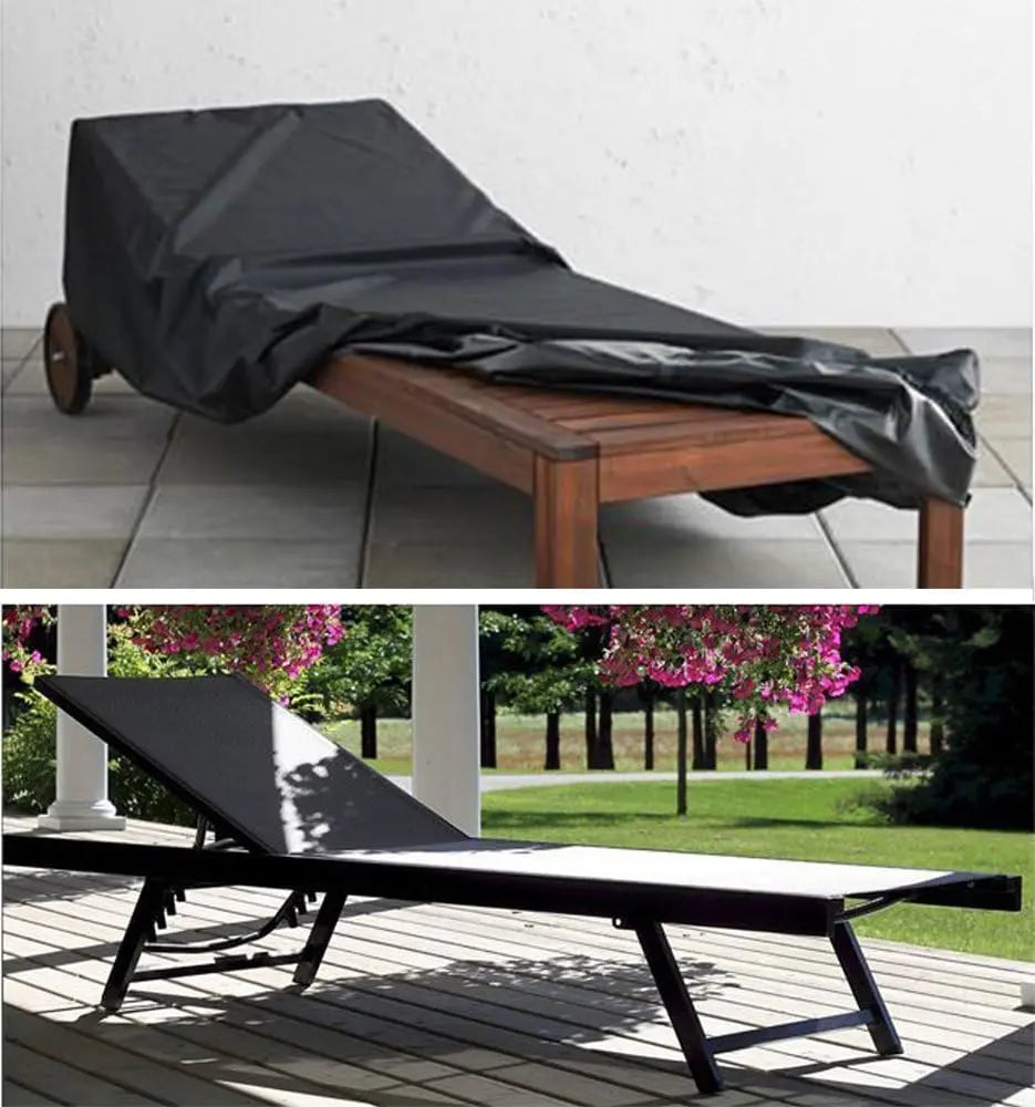 Sun Lounger Cover Waterproof Patio Chaise Lounge Chairs Cover Sunbed Recliner Protective Cover Outdoor Garden Furniture Cover 208 x 76 x 41/79cm Wholesale Hub