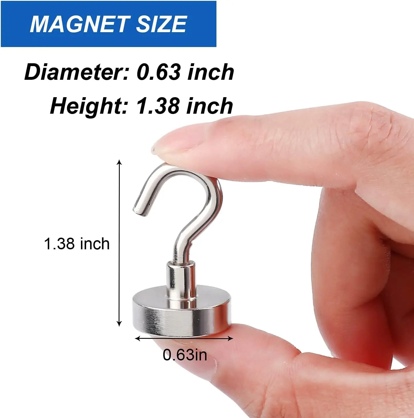 Strong Magnetic Hooks, 30lbs Hooks for Cruise Cabins, Magnet Ship Essentials, Rare Earth Magnets with Refrigerator,Hanging,Classroom,Kitchen,Ceiling-25 Pack Silver 0.63in x 1.38in Wholesale Hub