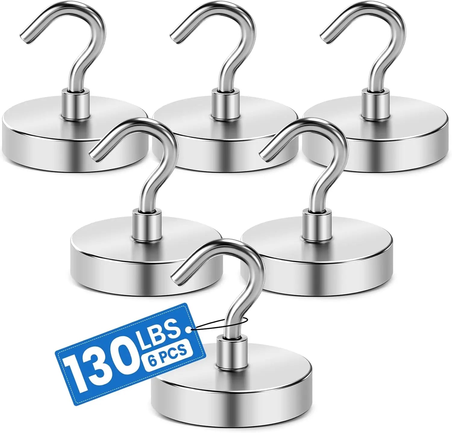 Magnetic Hooks for Cruise Cabins, 130LBS Strong Magnet Heavy Duty Essentials 2026, Powerful Magnets Door Decoration, Metal Ship Walls, Ceiling- 6 Pcs Silver 1.26in x 1.34in Wholesale Hub