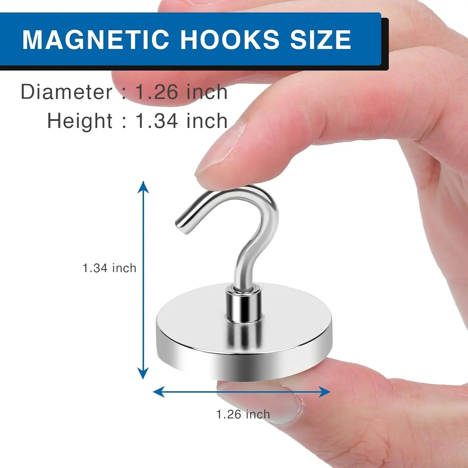 Magnetic Hooks for Cruise Cabins, 130LBS Strong Magnet Heavy Duty Essentials 2026, Powerful Magnets Door Decoration, Metal Ship Walls, Ceiling- 6 Pcs Silver 1.26in x 1.34in Wholesale Hub