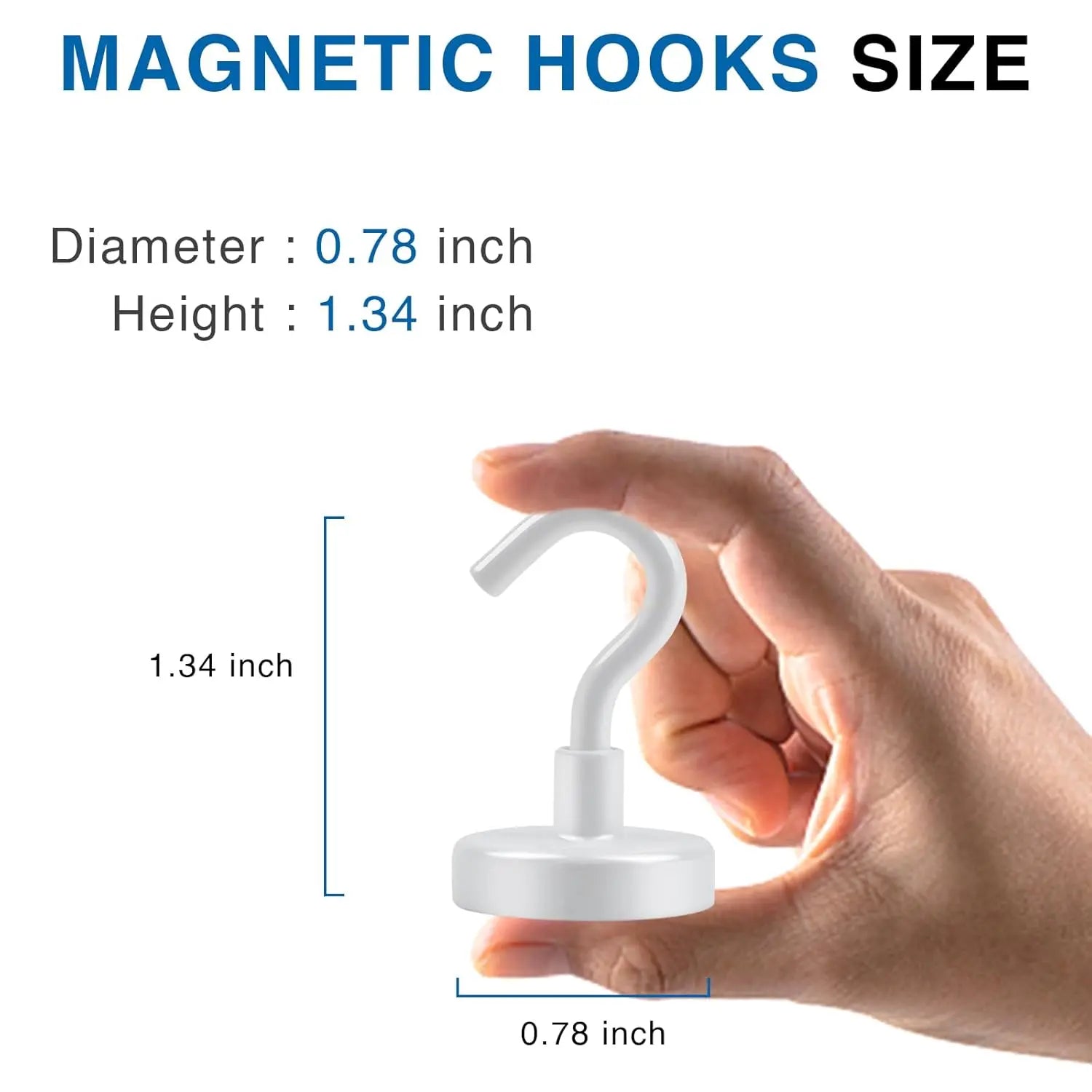 Cruise Essentials: 40Lbs White Magnets, Strong Magnetic Hooks for Hanging, 6 Pack - Wholesale Hub
