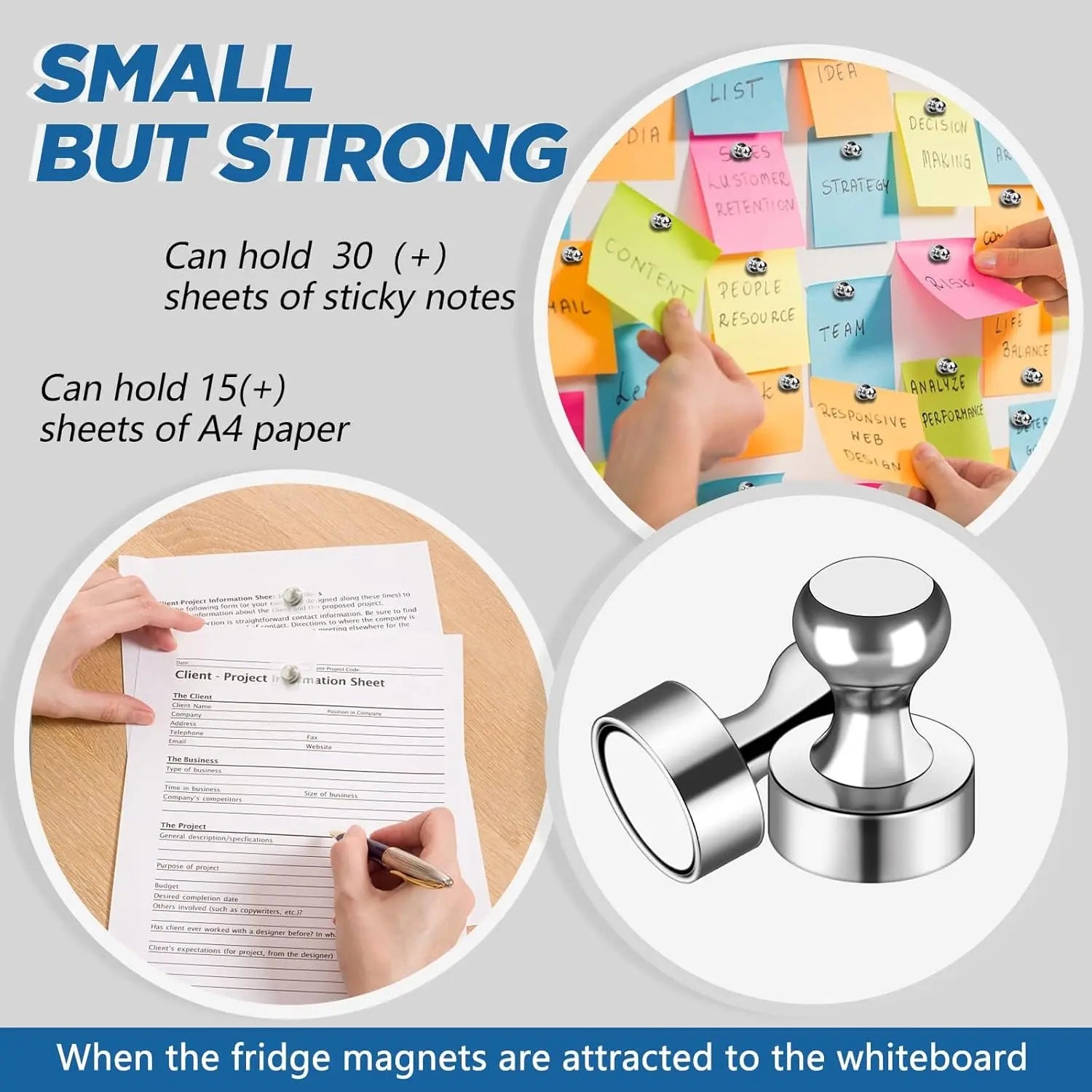 90Pcs Refrigerator Magnets - Strong Neodymium Fridge for Whiteboard, Metal Push Pin Magnets, Ideal Kitchen, Office, School Wholesale Hub