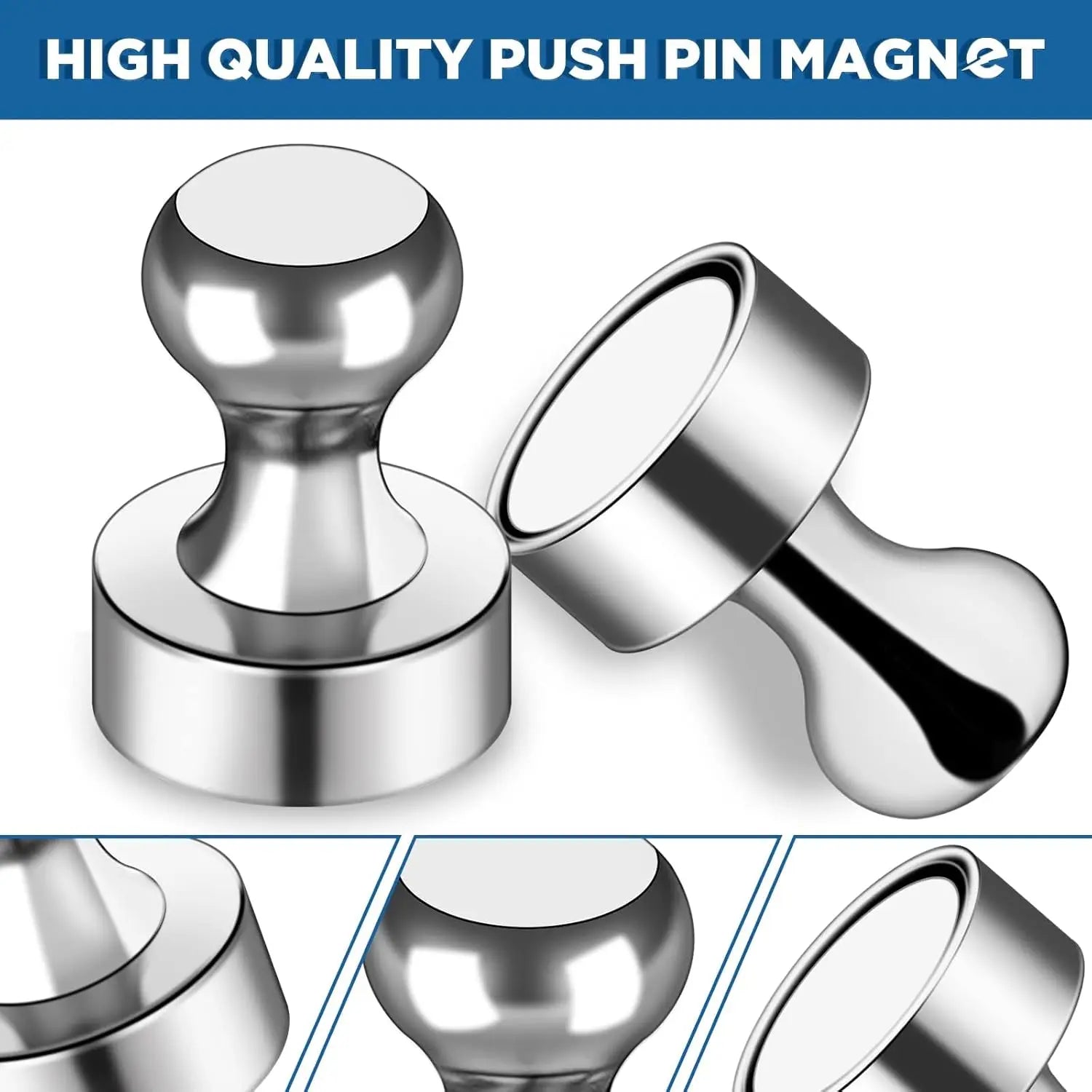 90Pcs Refrigerator Magnets - Strong Neodymium Fridge for Whiteboard, Metal Push Pin Magnets, Ideal Kitchen, Office, School Wholesale Hub