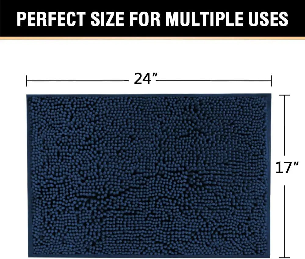 Navy Blue Bath Rug, Mat Non Slip Mats for Bathroom Floor, Rug Extra Thick Chenille 17" x 24" Absorbent Soft Shaggy Washable Dry Fast Plush Rugs Bathtubs Wholesale Hub