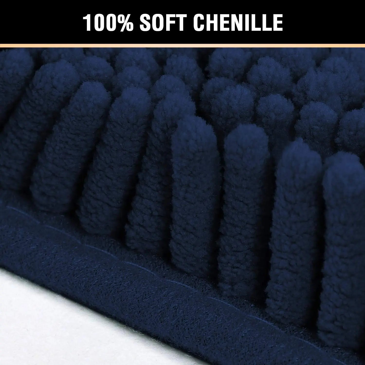 Navy Blue Bath Rug, Mat Non Slip Mats for Bathroom Floor, Rug Extra Thick Chenille 17" x 24" Absorbent Soft Shaggy Washable Dry Fast Plush Rugs Bathtubs Wholesale Hub
