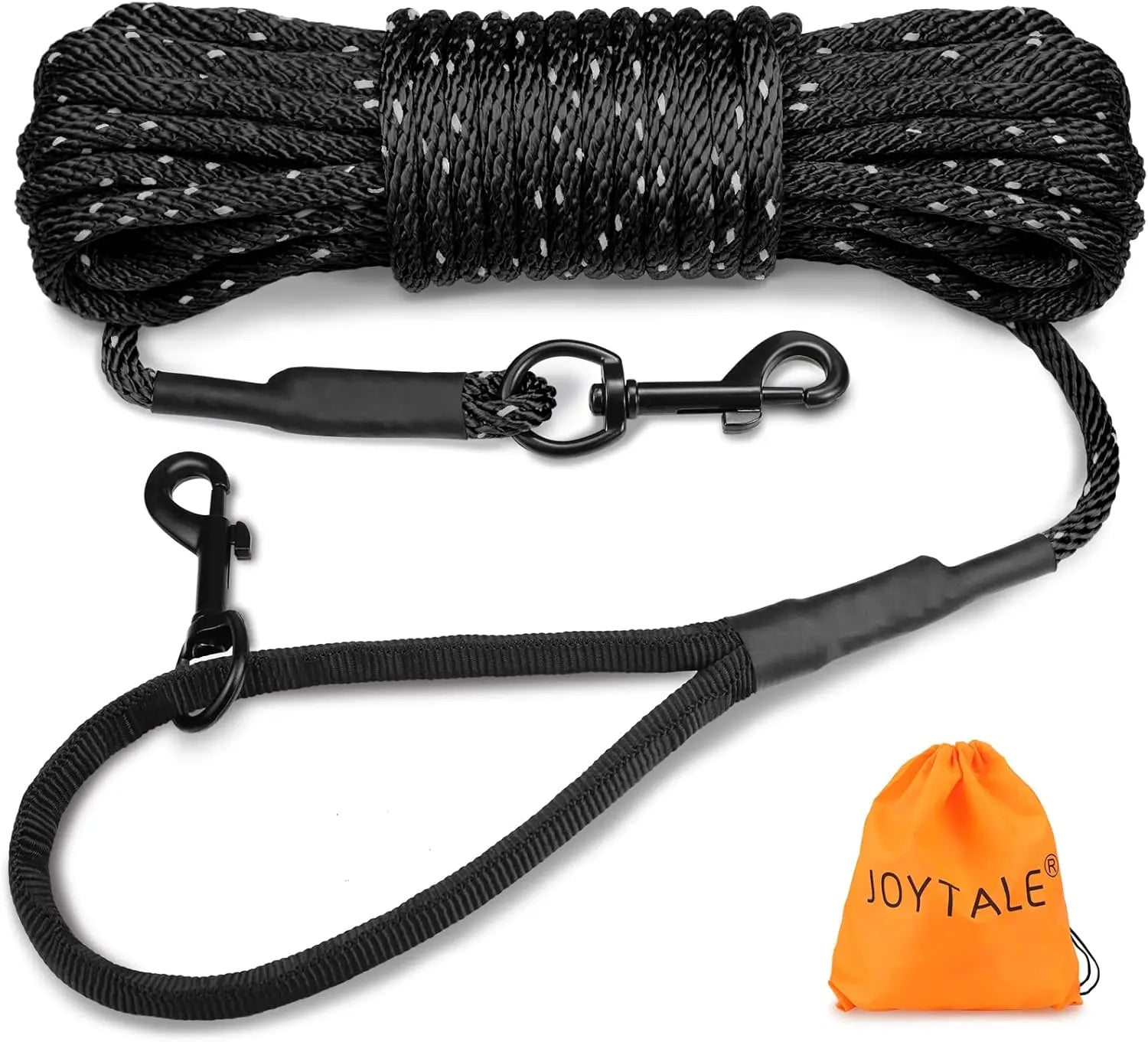 Long Dog Training Leash, 30 FT Tie Out Rope Check Cord with Padded Handle, Reflective Recall Lead for Puppy and Small Dogs, Black ft(Pack of 1) Wholesale Hub