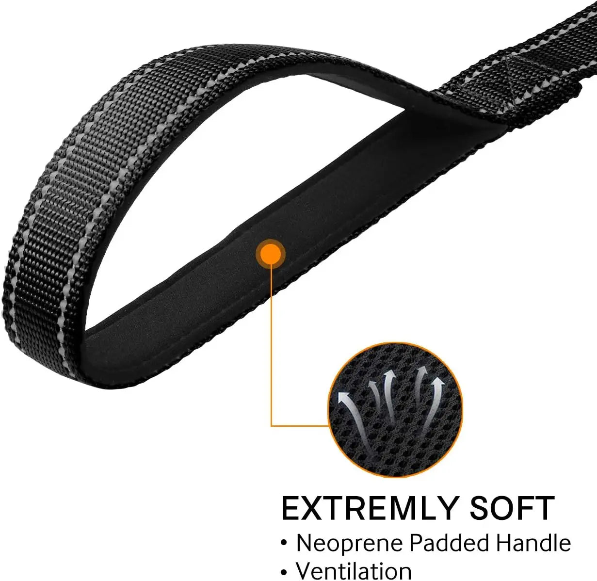 6FT × 1'' Dog Leash and Collar (18-28"), Reflective Soft Neoprene Padded Pet Collars Leashes for Extra Large Dog, Black - Wholesale Hub