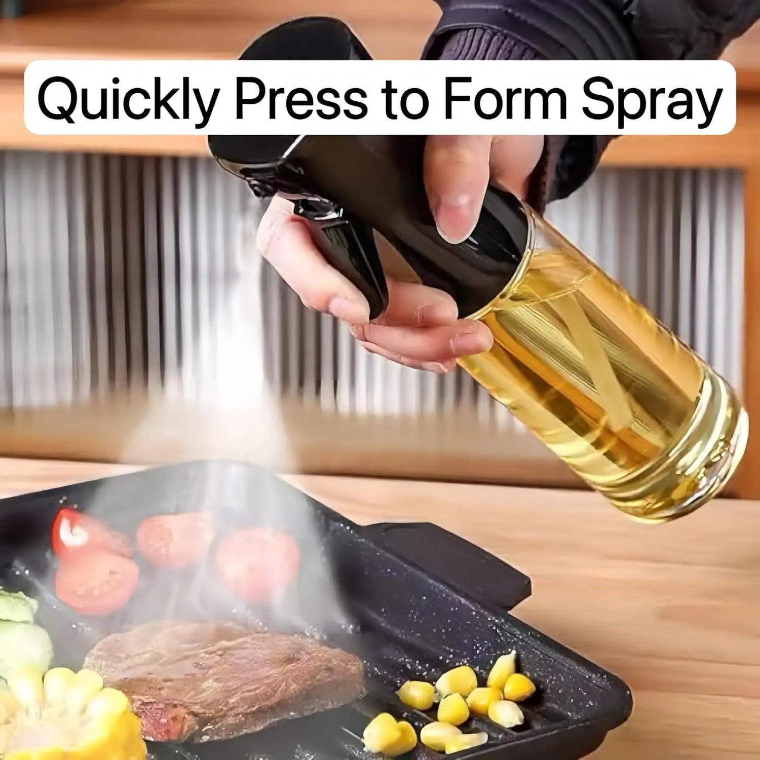 Oil Sprayer for Cooking- 200ml Glass Olive Mister, Spray Bottle, Kitchen Gadgets Accessories Air Fryer, Canola Spritzer, Widely Used Salad Making, Baking, Frying,BBQ Black - Wholesale Hub