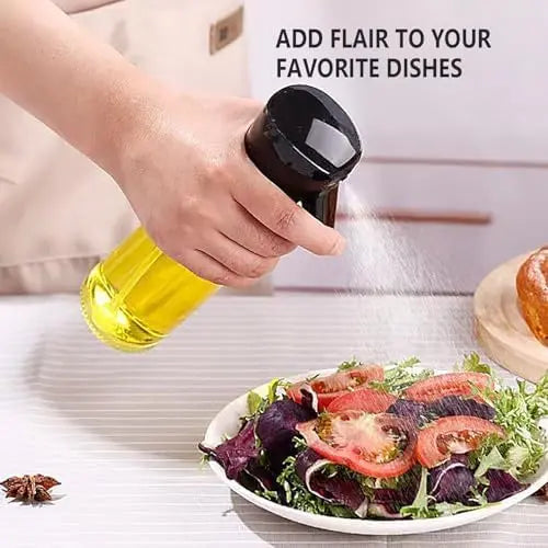 Oil Sprayer for Cooking- 200ml Glass Olive Mister, Spray Bottle, Kitchen Gadgets Accessories Air Fryer, Canola Spritzer, Widely Used Salad Making, Baking, Frying,BBQ Black - Wholesale Hub