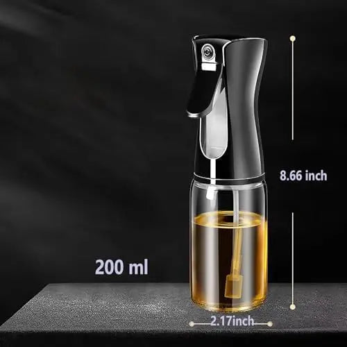 Oil Sprayer for Cooking- 200ml Glass Olive Mister, Spray Bottle, Kitchen Gadgets Accessories Air Fryer, Canola Spritzer, Widely Used Salad Making, Baking, Frying,BBQ Black - Wholesale Hub