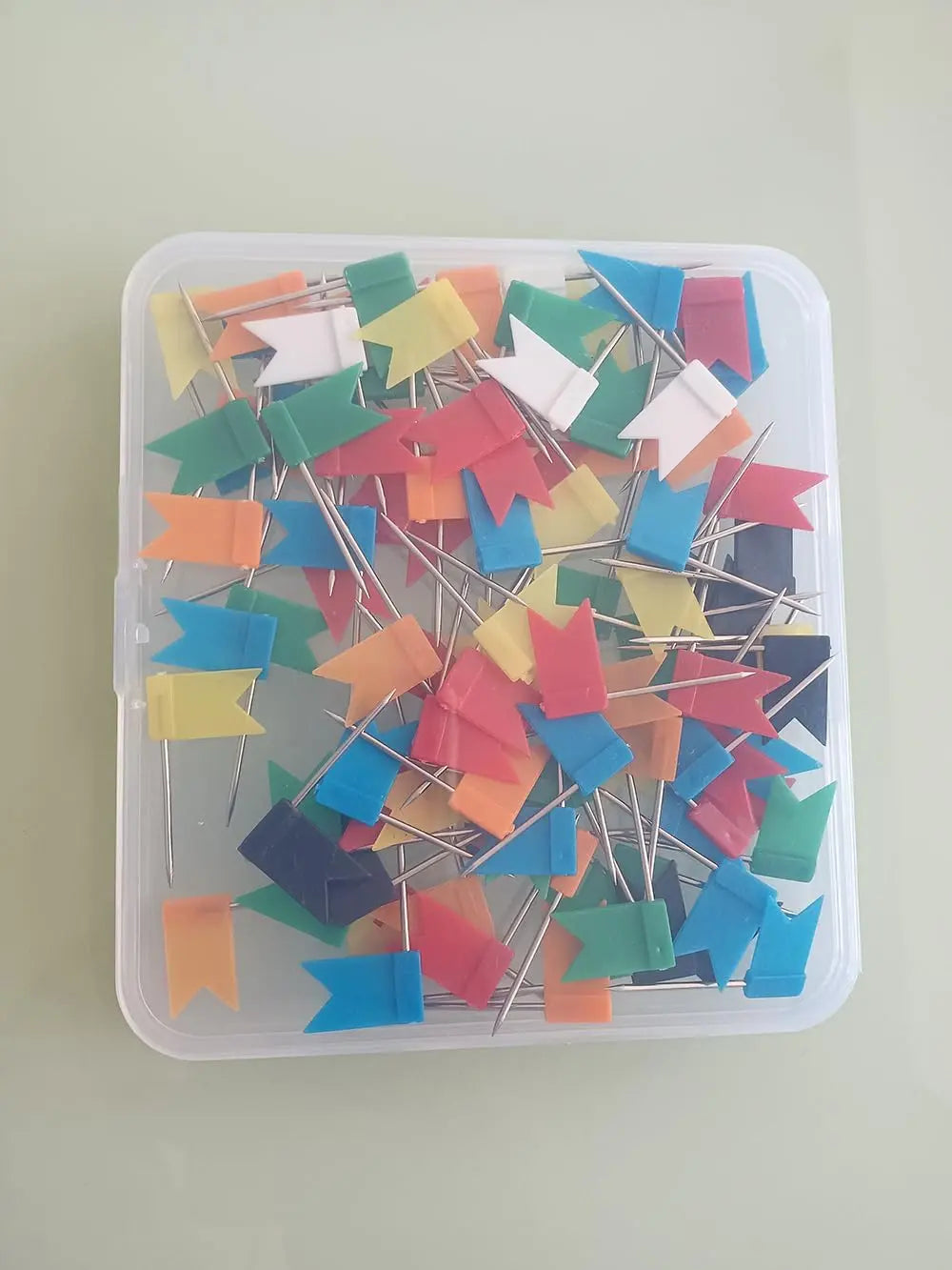 100PCS Map Flag Push Pins, Colorful Tacks with Steel Points - 7 Colors Wholesale Hub