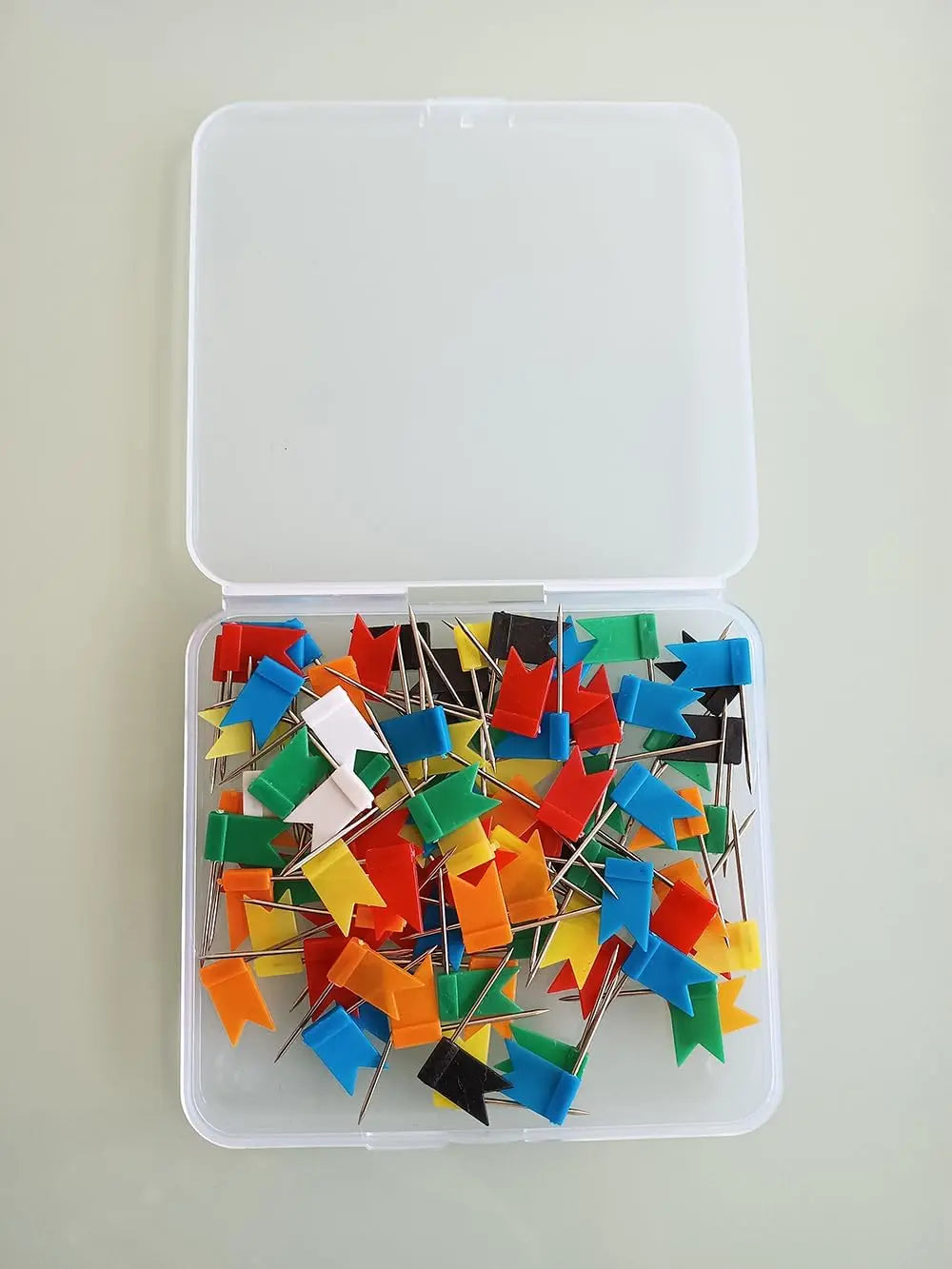 100PCS Map Flag Push Pins, Colorful Tacks with Steel Points - 7 Colors Wholesale Hub