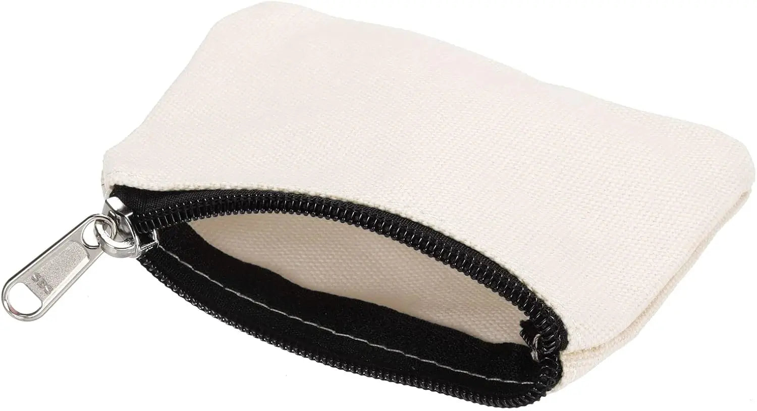3" x 5" Coin Purse Pouch, 3 Pack Change Purses Small Organizer Bags with Zipper Canvas for Home, White - Wholesale Hub