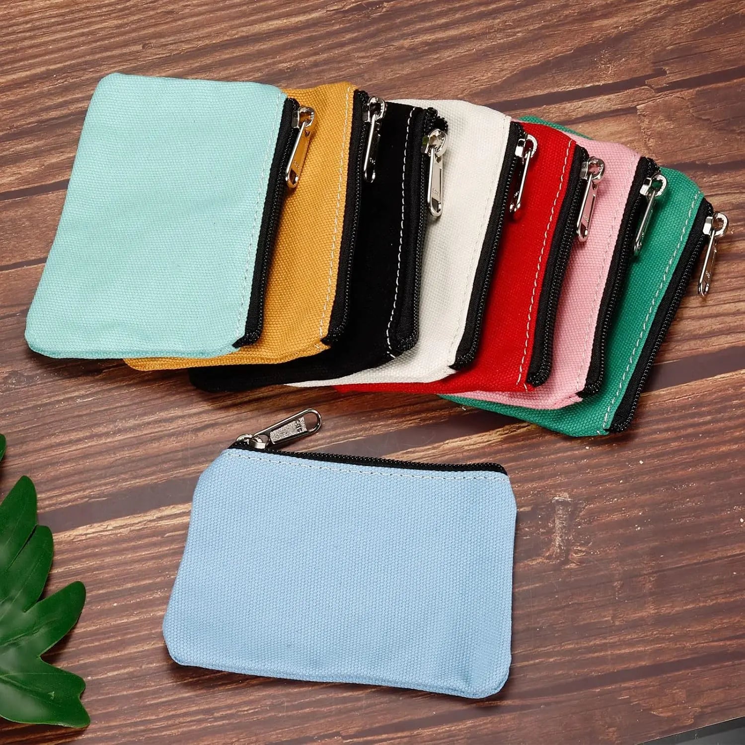 3" x 5" Coin Purse Pouch, 3 Pack Change Purses Small Organizer Bags with Zipper Canvas for Home, White - Wholesale Hub