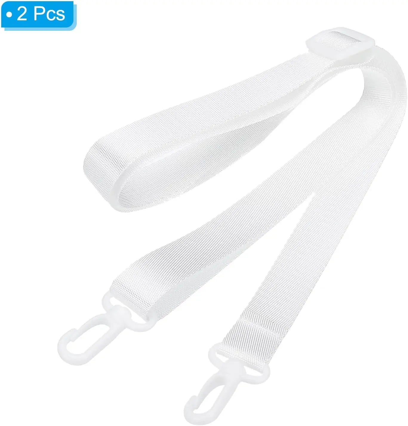 125cm x 2cm Replacement Shoulder Strap, 2 Pack Adjustable Swivel Clips Hook Buckle Slide Crossbody Bag Belt for Water Bottle Carrier Sling Bag, White - Wholesale Hub