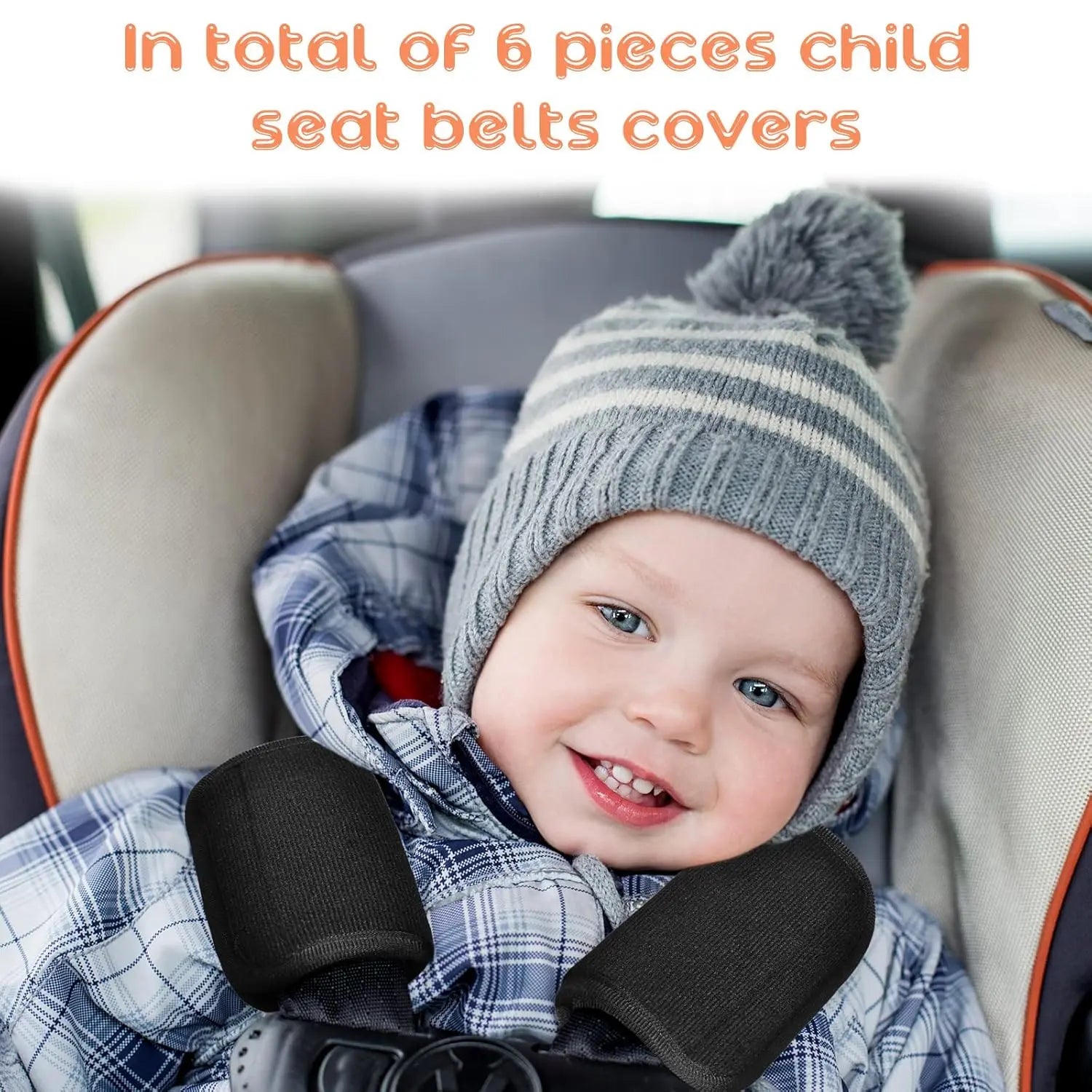 6 Pieces Car Seat Strap Pads Covers for Baby Kids, Carseat Shoulder Pads, Soft Belt Cover Infant Stroller Safety Cushion Boy and Girl, 2.4 x 5.7 Inches(Black) Black - Wholesale Hub