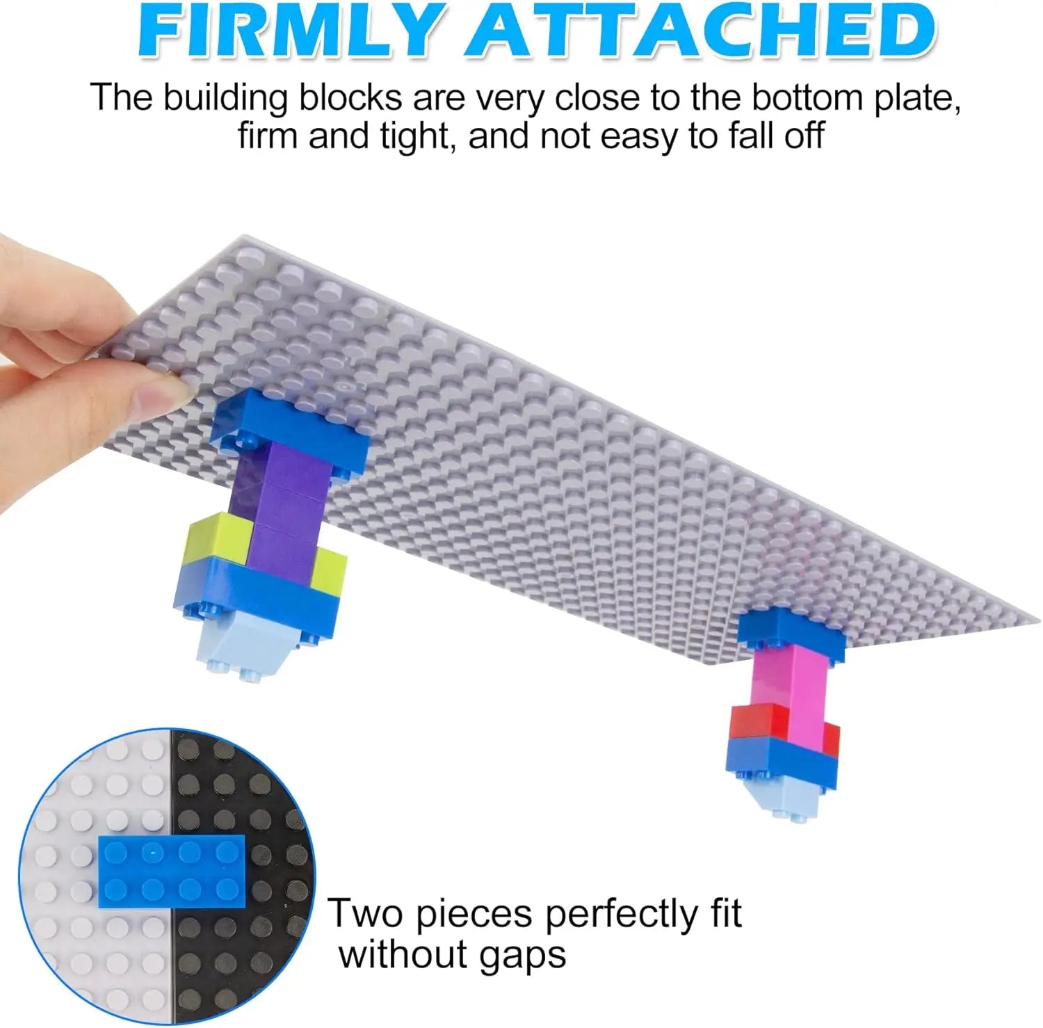 Classic Baseplates Building Brick -10 "x 5" ,Compatible with Most Major Brand Bricks, Used for Substrates Towers, Desktop Bases(4-Pack, Light Grey) 4-pack, Grey Wholesale Hub