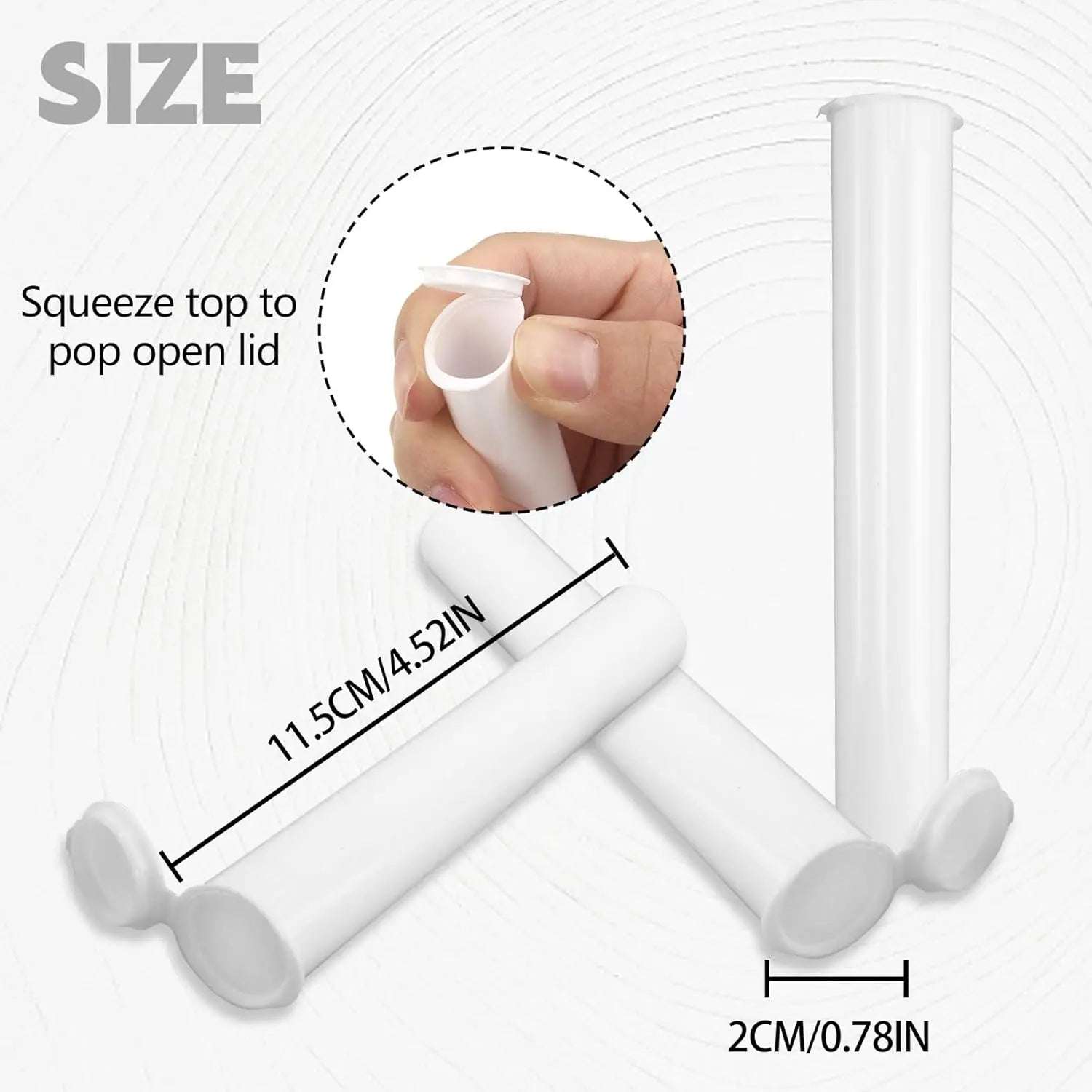116mm 6pcs Waterproof Cigarette Storage Tubes Squeeze Bottles with Caps Airtight Sealing Plastic Container Protect Pre-Roll Cigarettes Cigarillos (White) Wholesale Hub