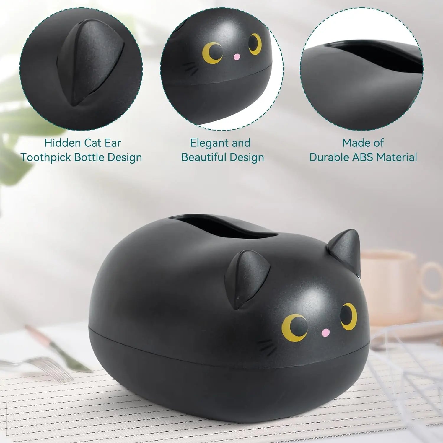 Cat Tissue Dispenser, Cartoon Toilet Paper Holder Dispenser Box with 2 Toothpick for Car Home Bathroom Kitchen Office Wholesale Hub