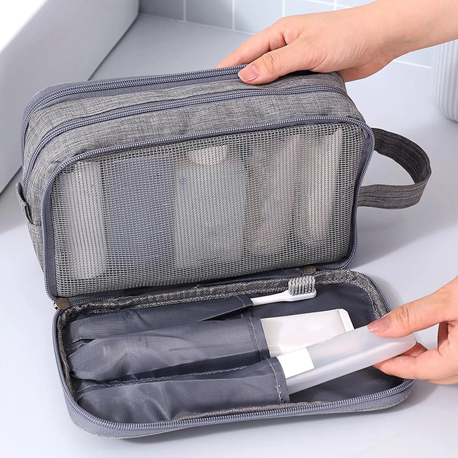 Travel Toiletry Bag, Organizer Mens Bag Dopp Kit Bathroom Shaving Portable Makeup Bags for Accessories(27*10*16cm) Wholesale Hub