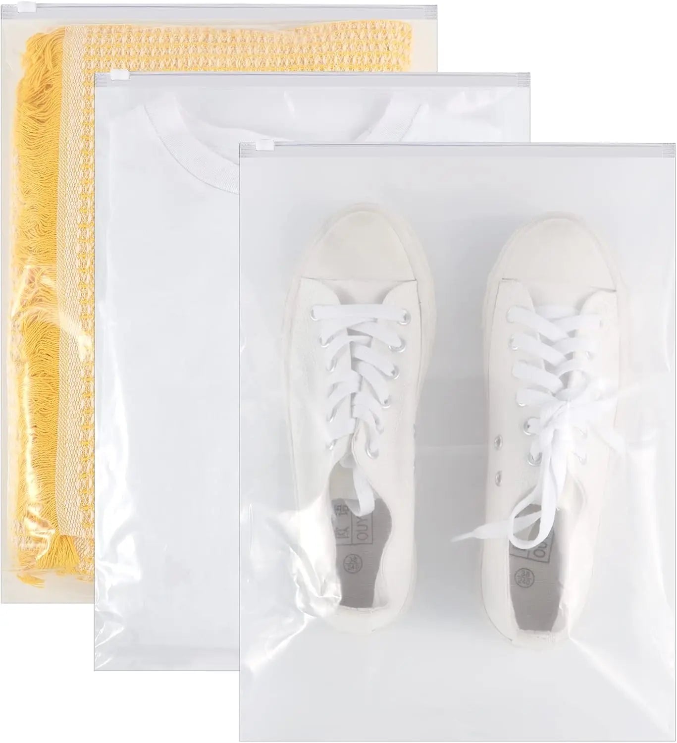 40 reusable travel zip lock bags - 40 x 30 cm - travel clothing bags - large transparent storage bags - plastic sealable clothing bags for clothes, shoes and cosmetics Wholesale Hub